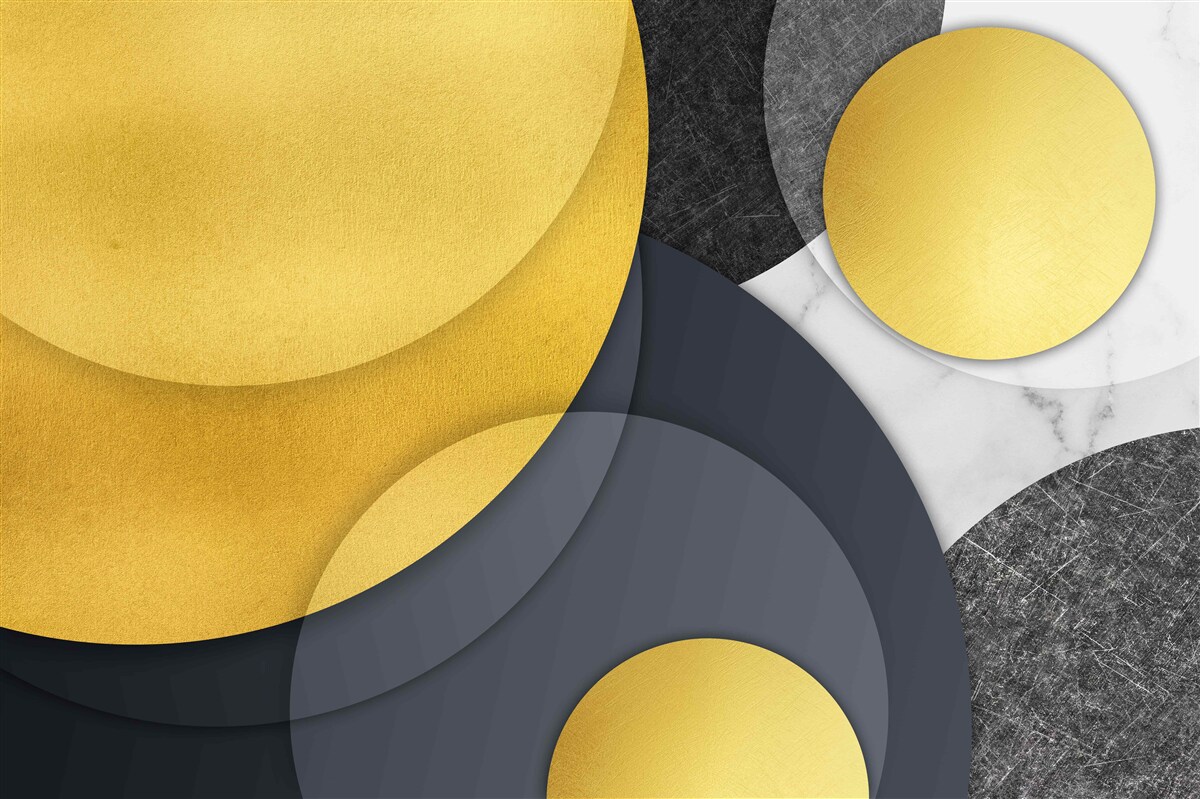 Фотошпалери золоті кульки ширяють у повітрі