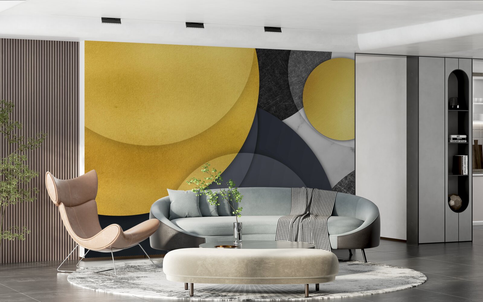 Фотошпалери золоті кульки ширяють у повітрі