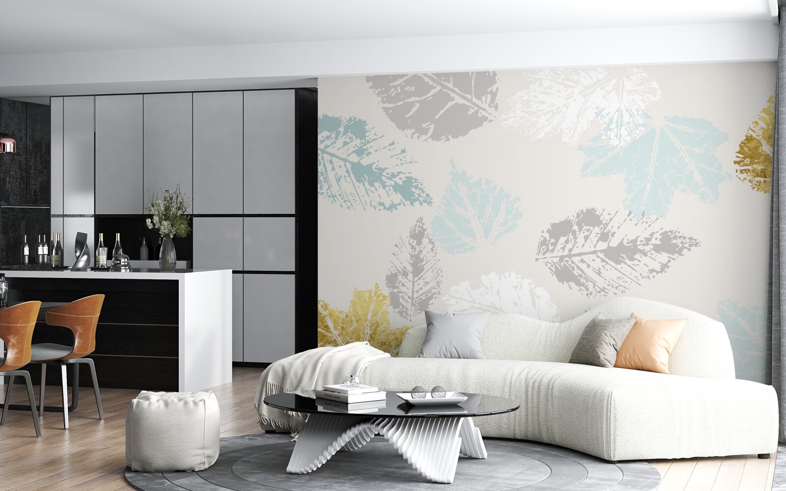 Фотошпалери осіннє листя залишає свій слід на фарбі