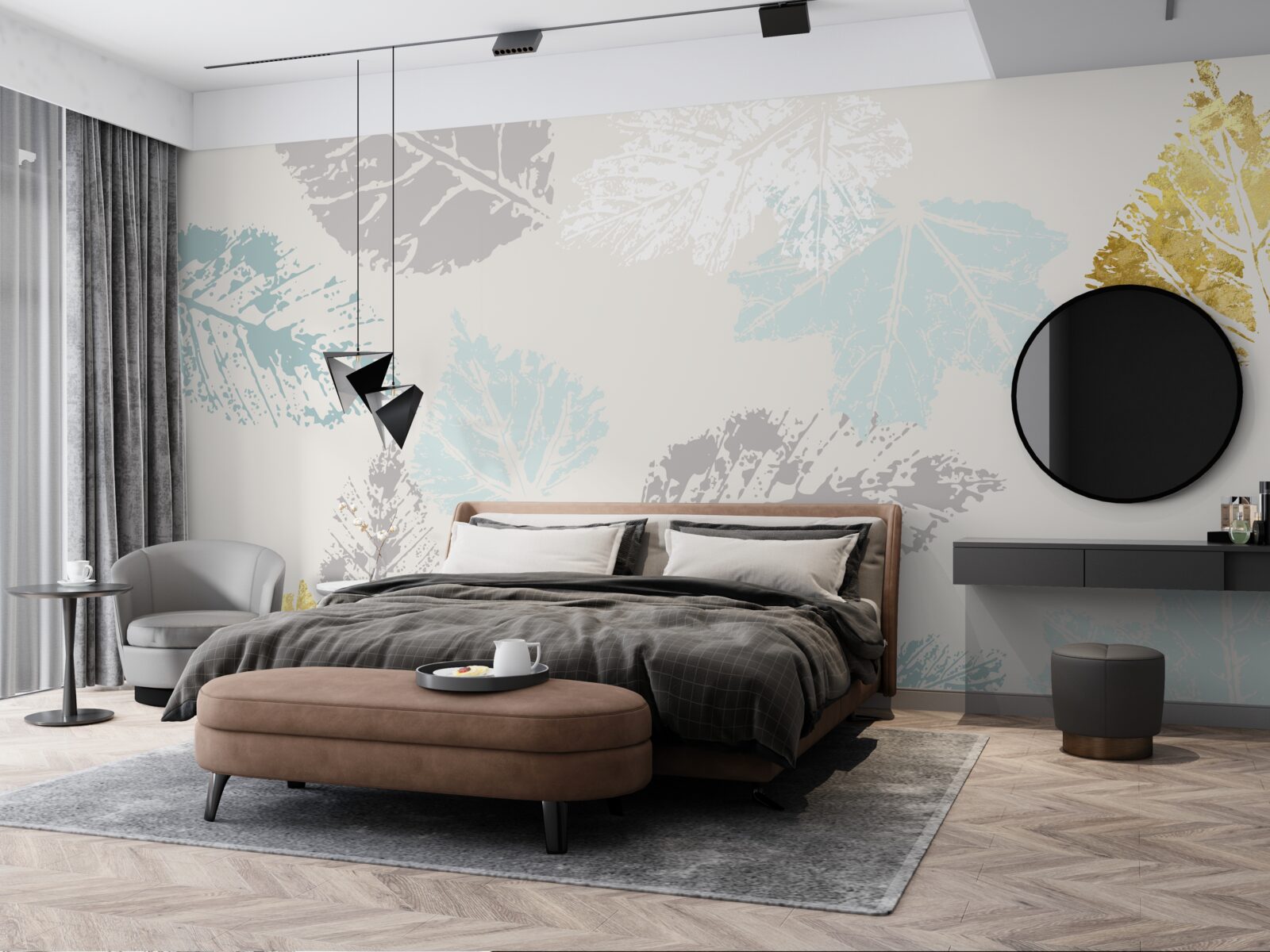 Фотошпалери осіннє листя залишає свій слід на фарбі