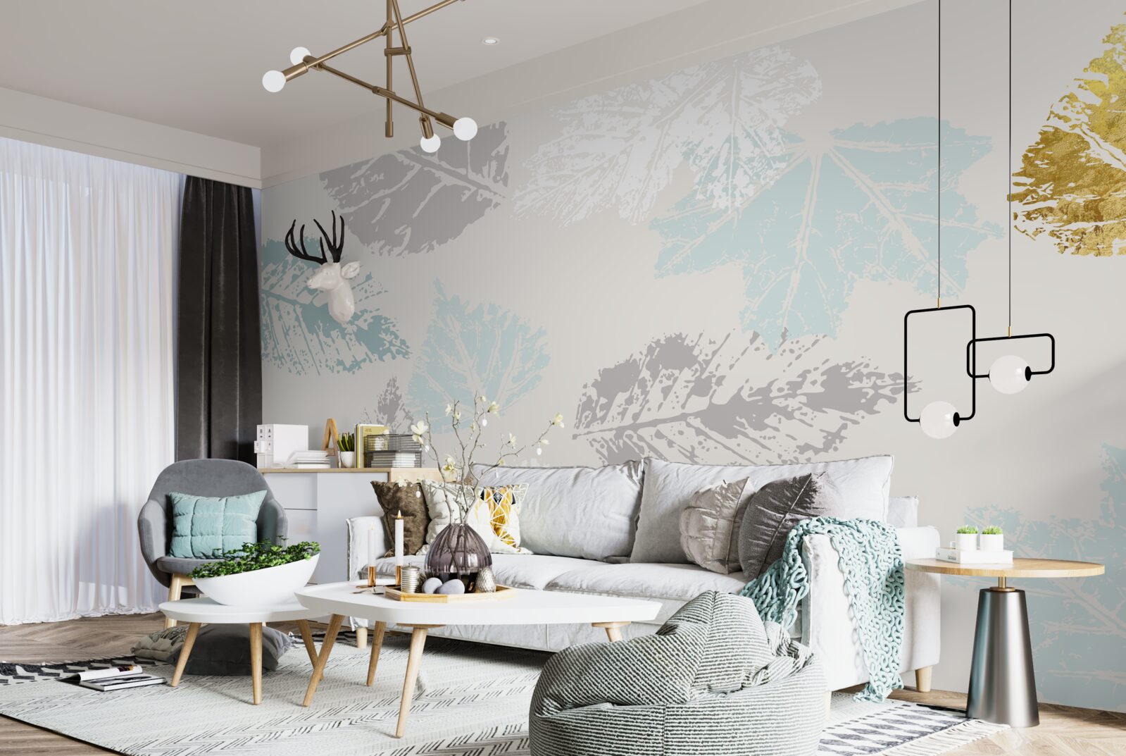 Фотошпалери осіннє листя залишає свій слід на фарбі