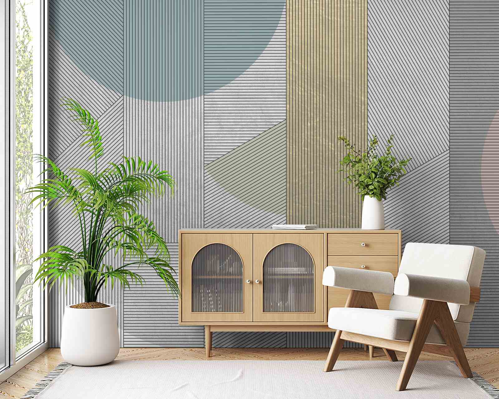 Фотошпалери змішана послідовність вертикальних і горизонтальних ліній