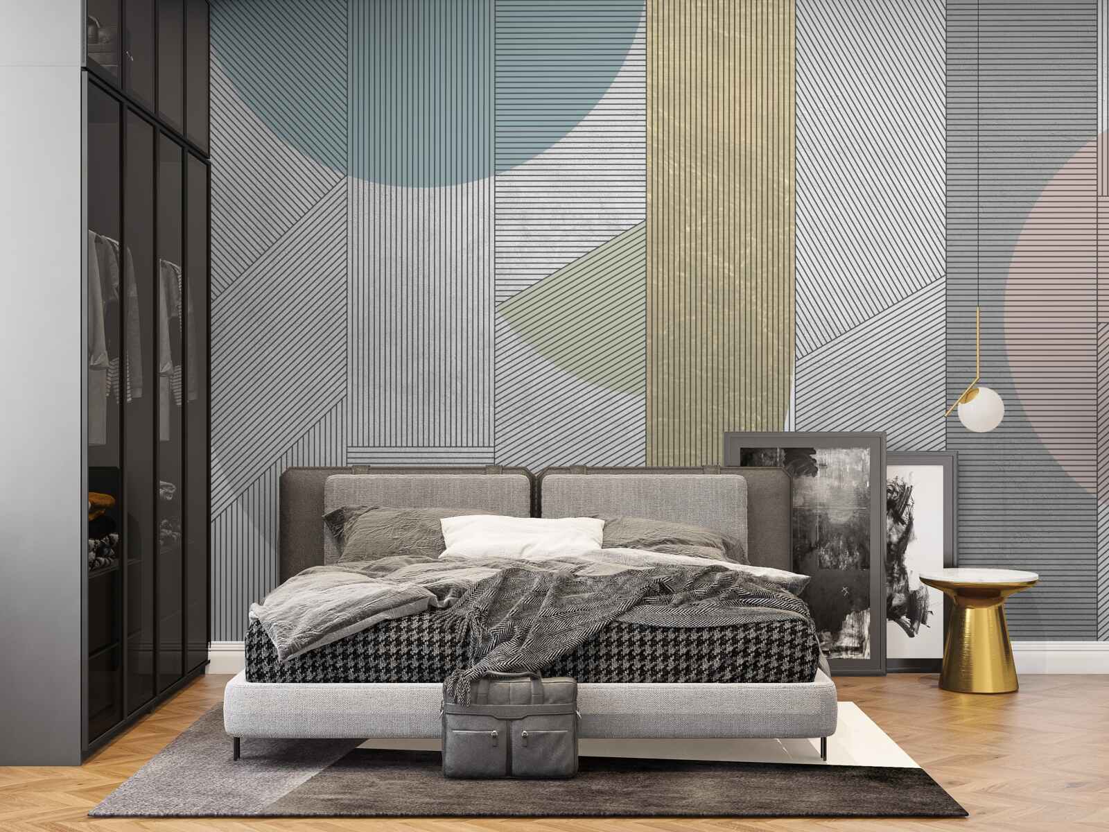 Фотошпалери змішана послідовність вертикальних і горизонтальних ліній