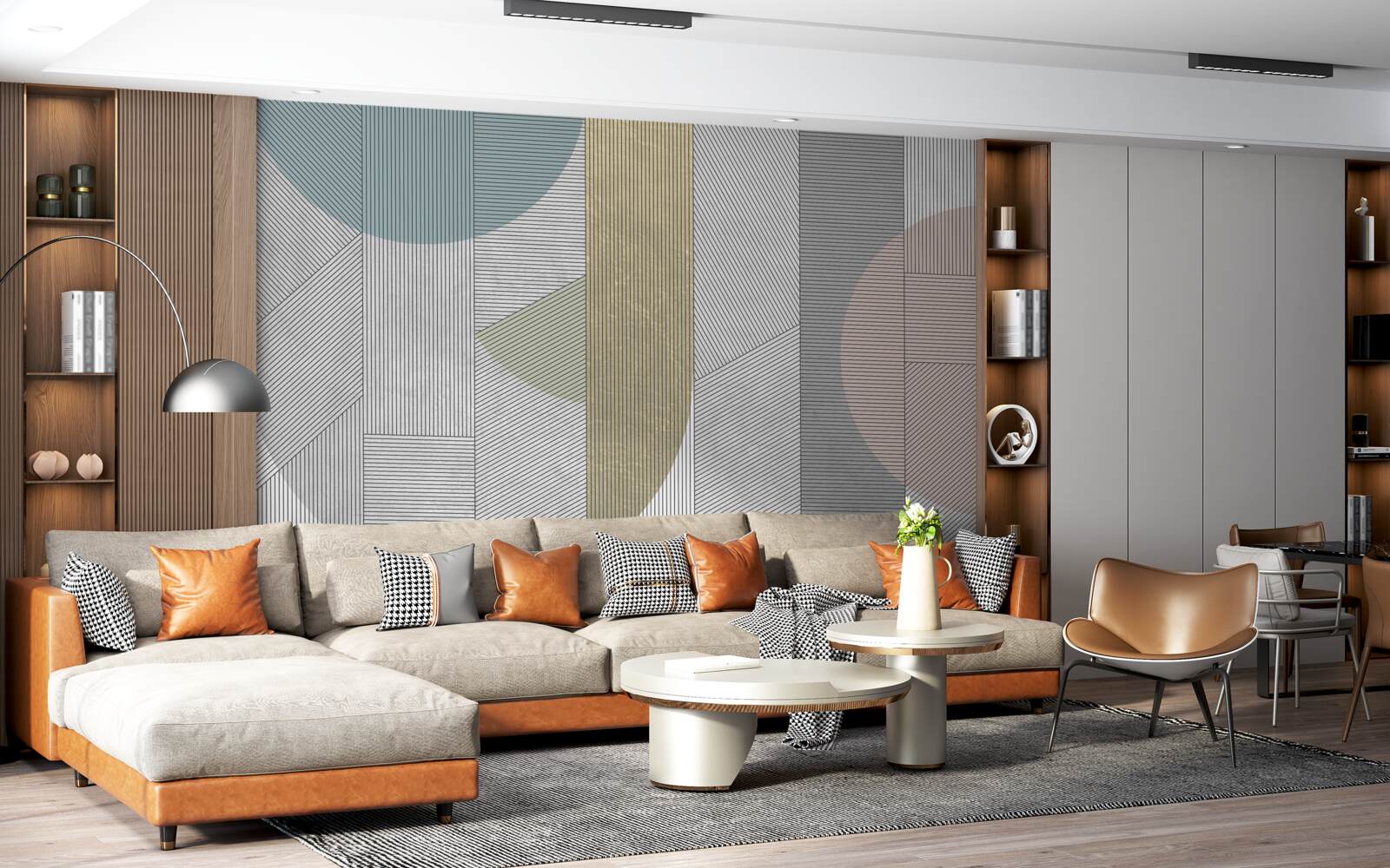 Фотошпалери змішана послідовність вертикальних і горизонтальних ліній