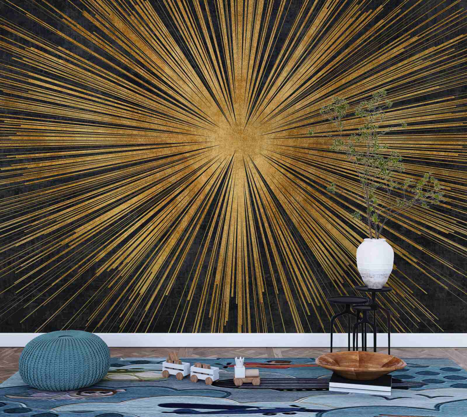 Фотошпалери сонячні промені яскраво світять на заході сонця