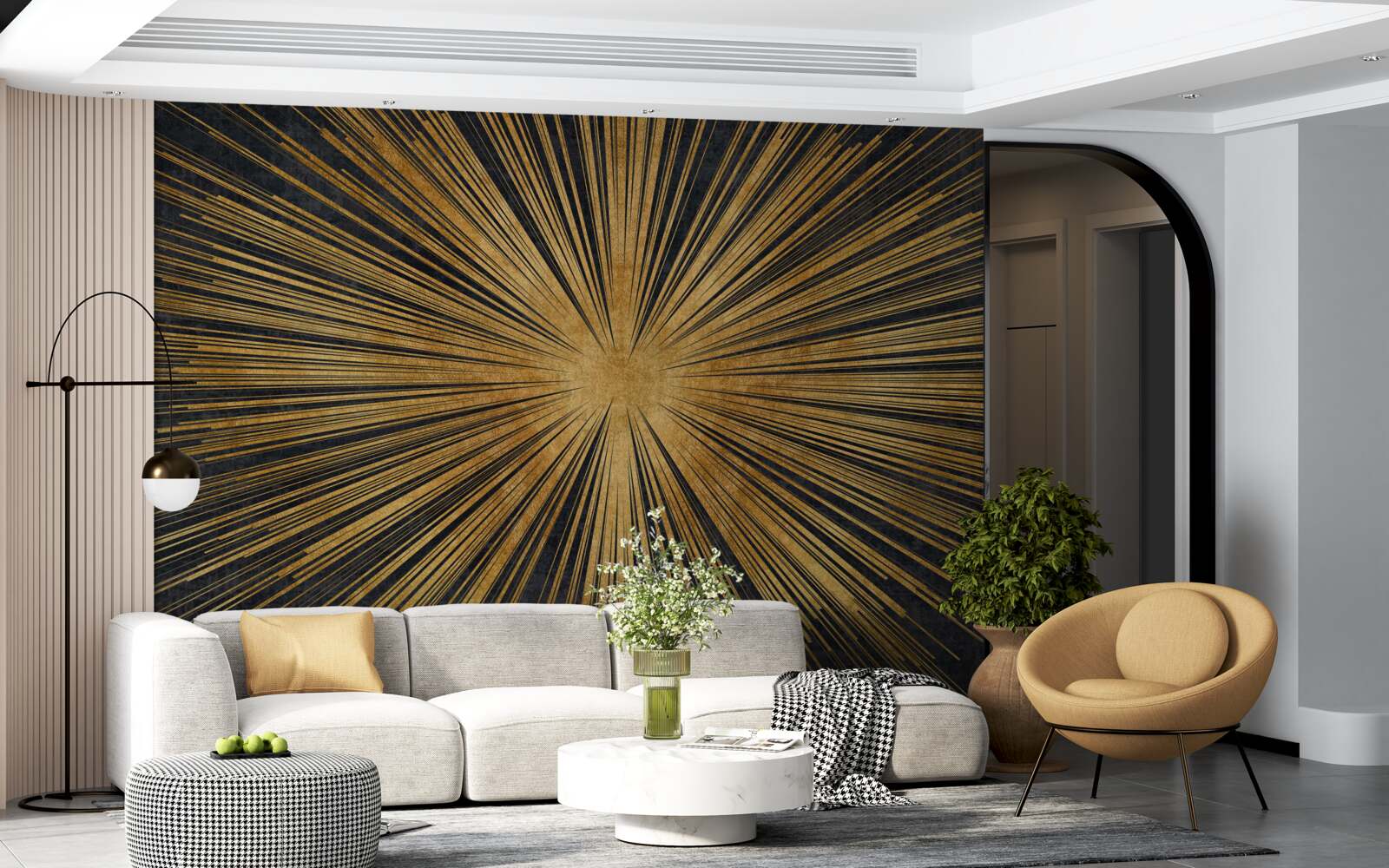 Фотошпалери сонячні промені яскраво світять на заході сонця