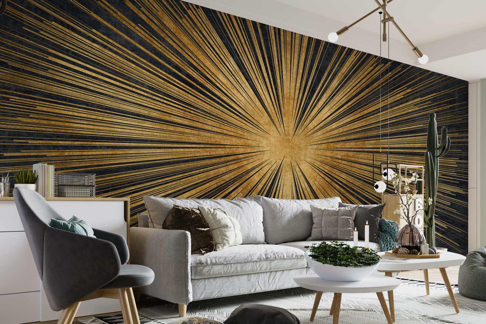 Фотошпалери сонячні промені яскраво світять на заході сонця