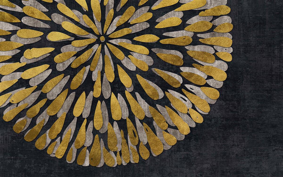 Фотошпалери кульбаба з золотистими відтінками