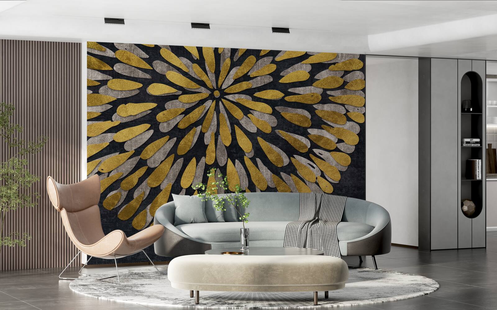 Фотошпалери кульбаба з золотистими відтінками