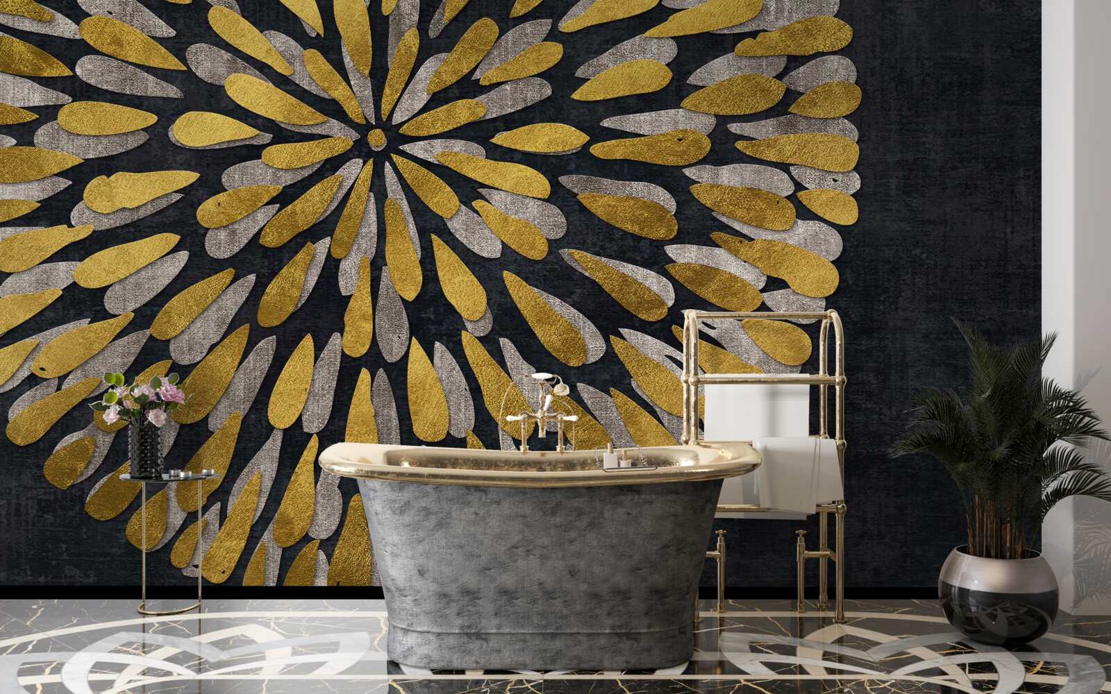 Фотошпалери кульбаба з золотистими відтінками