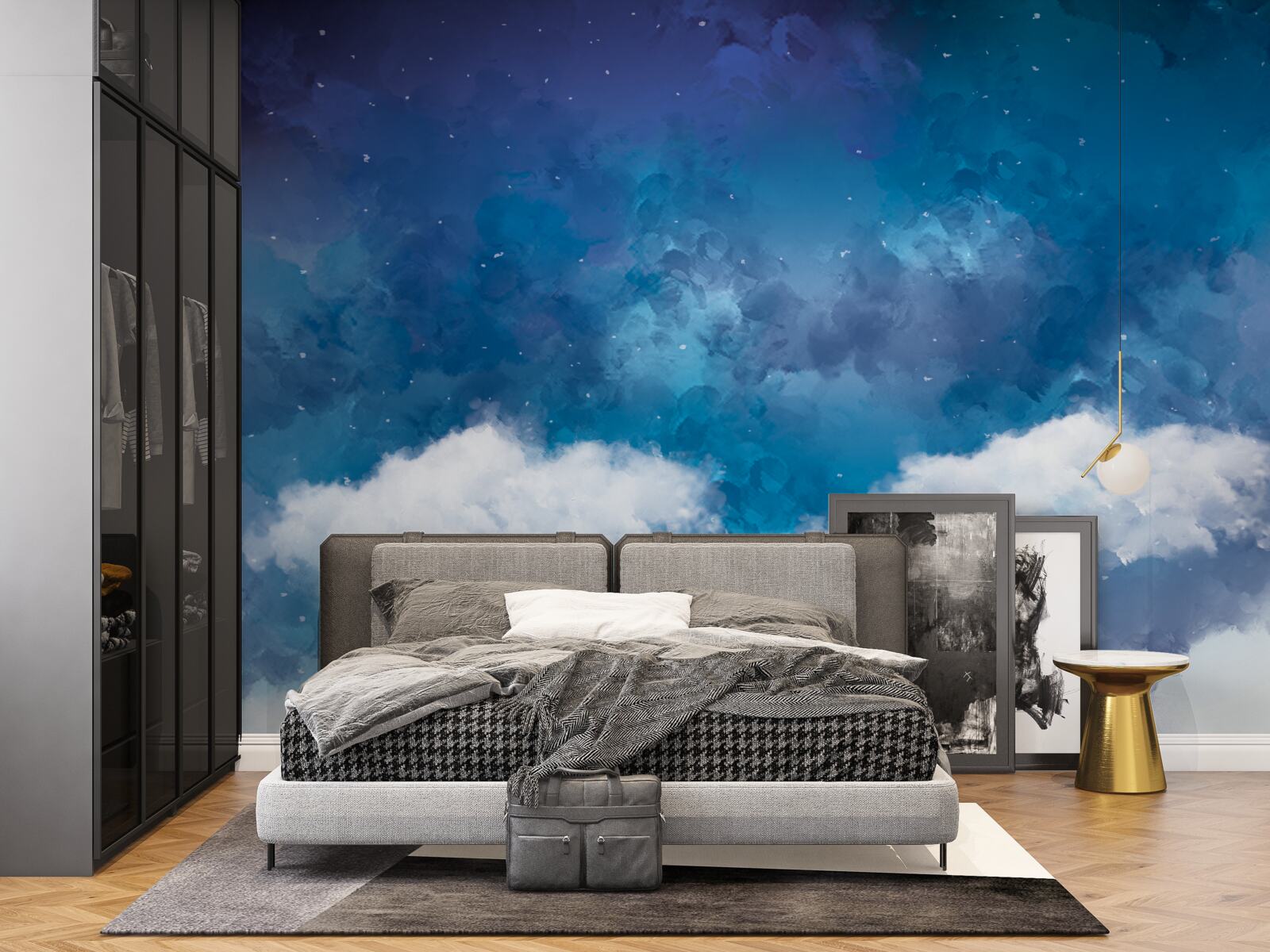 Фотошпалери зоряне небо, затягнуте хмарами вночі