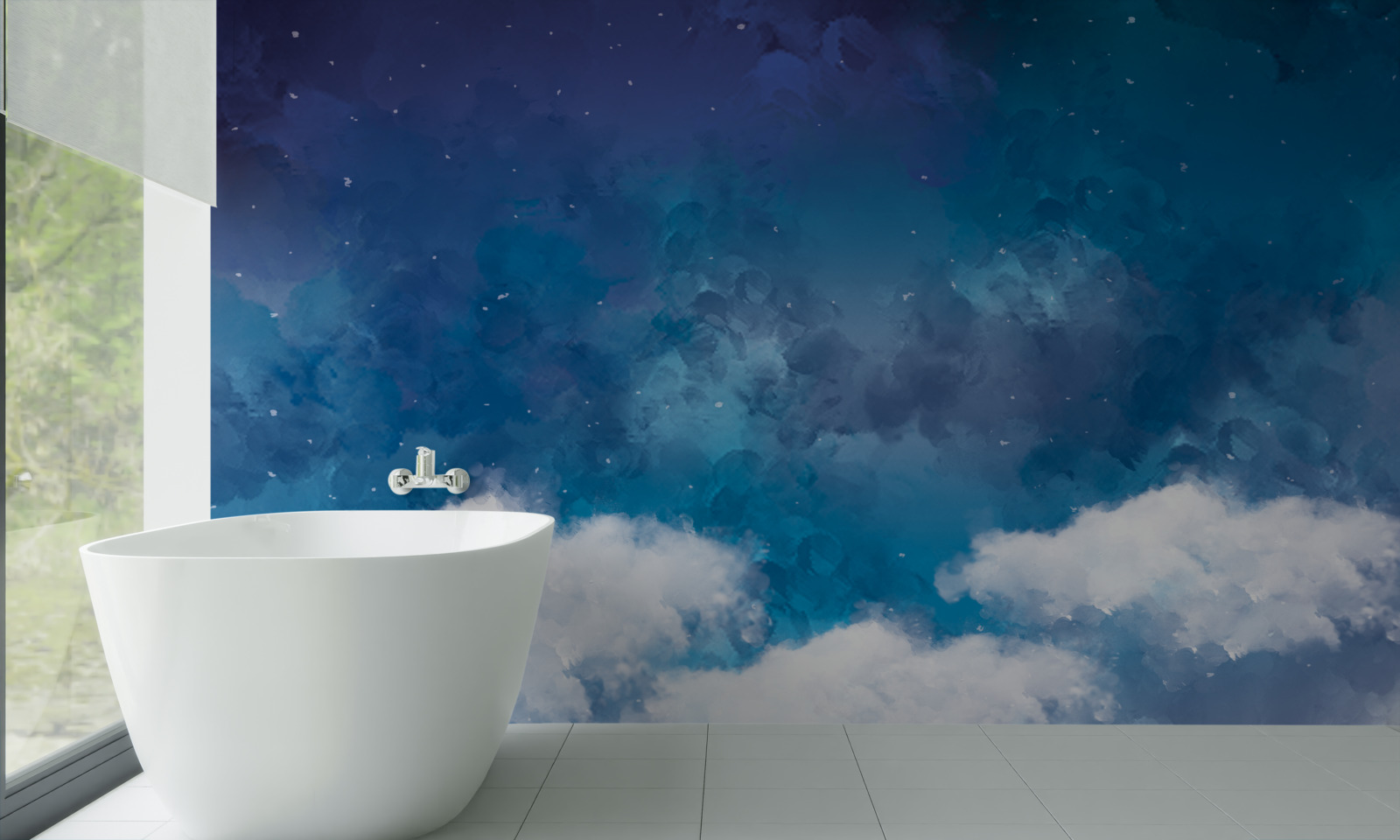 Фотошпалери зоряне небо, затягнуте хмарами вночі