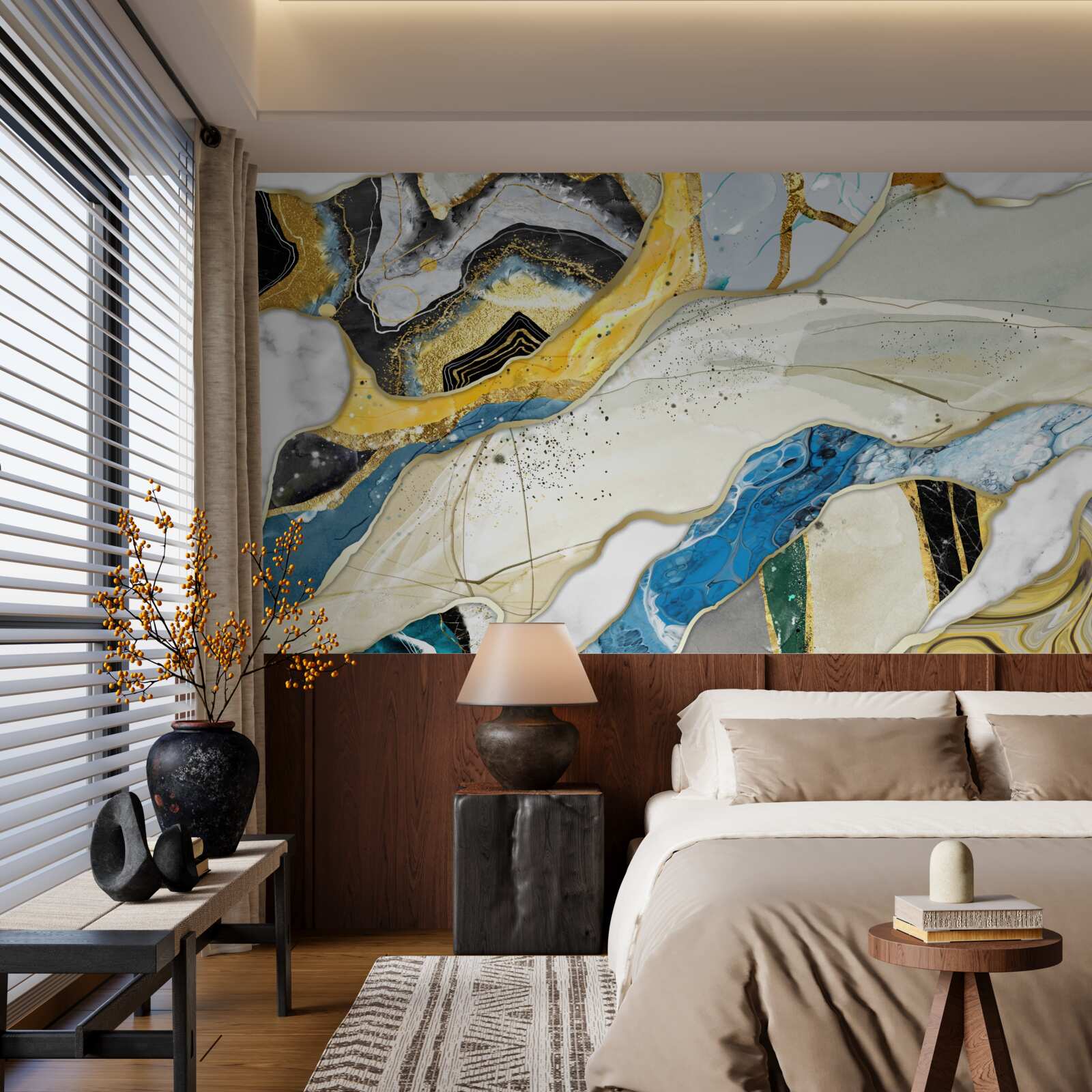 Фотошпалери мармур з абстрактним геометричним візерунком