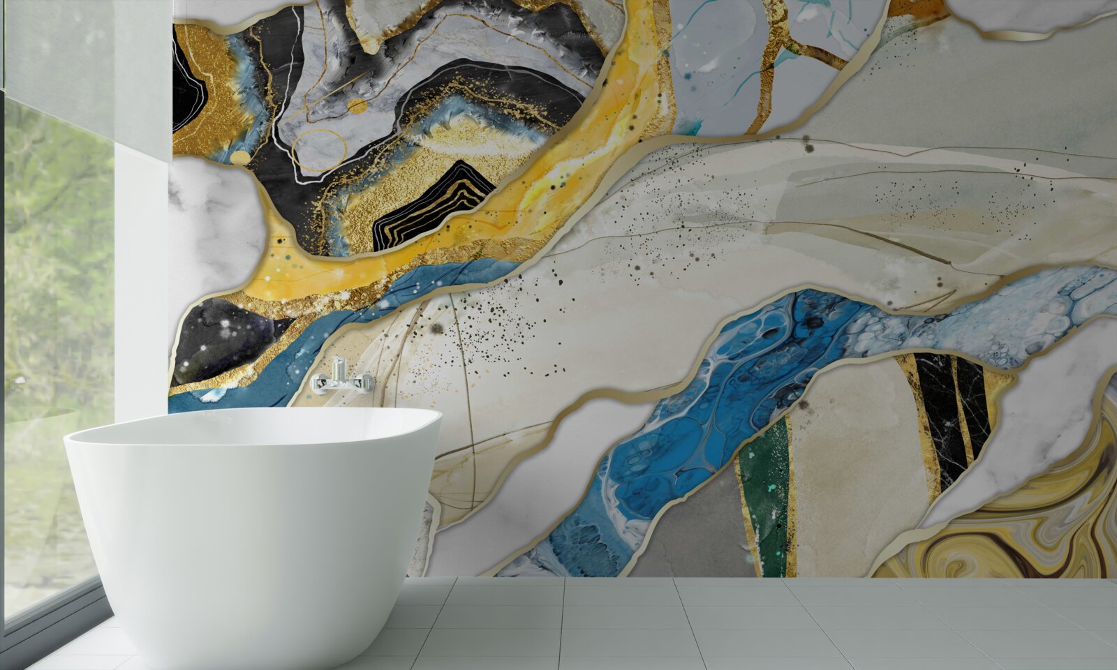 Фотошпалери мармур з абстрактним геометричним візерунком