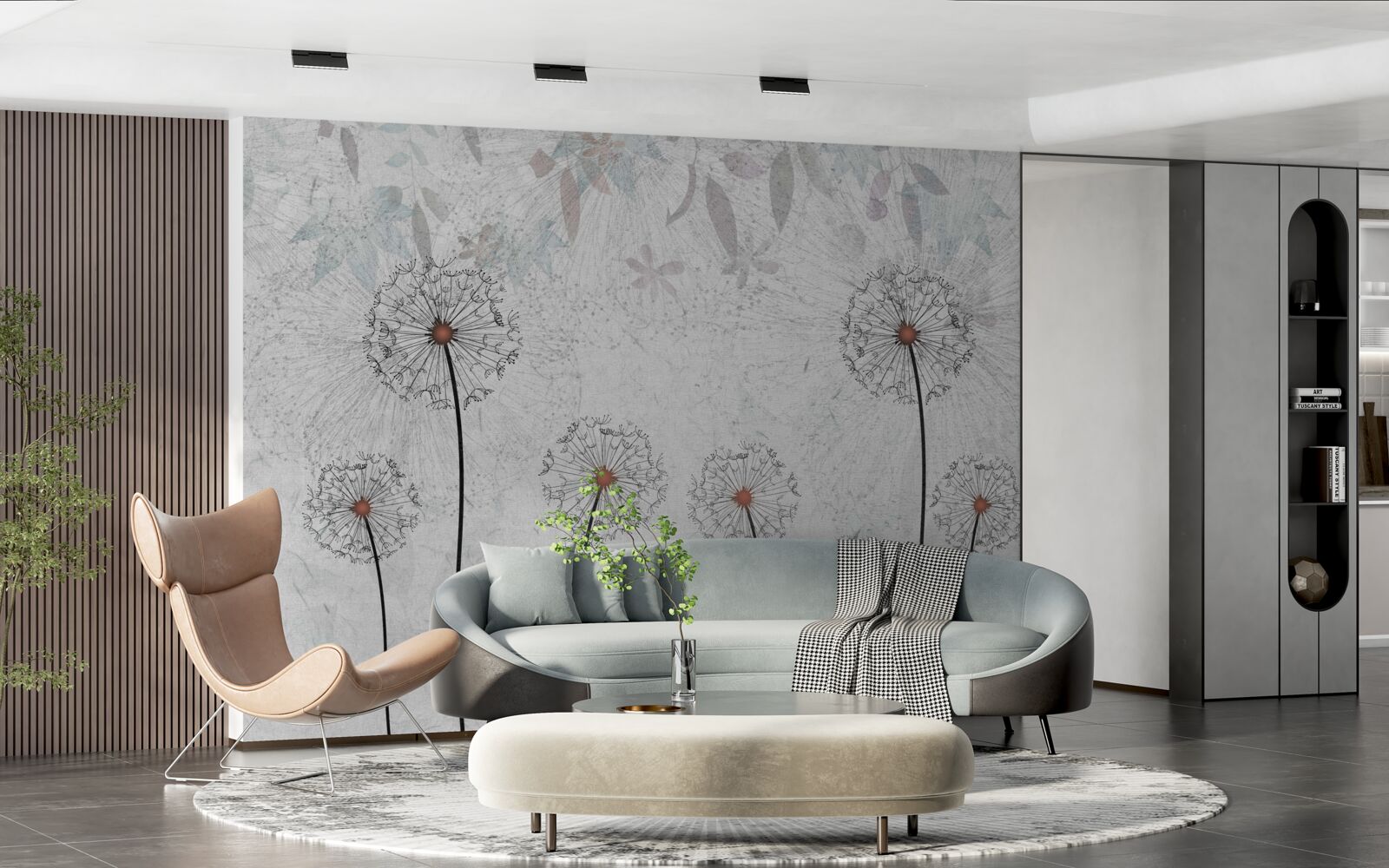 Фотошпалери слабкі багатоніжки на сірому тлі