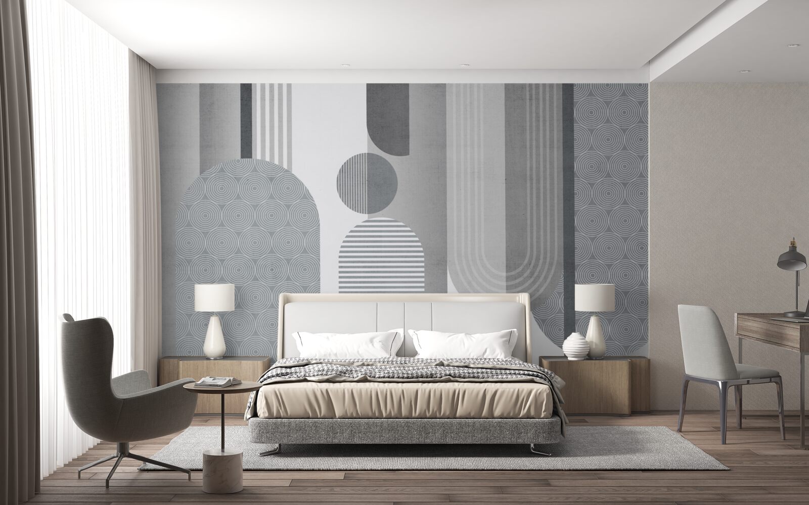 Фотошпалери заштриховані прямокутники з дугоподібною формою