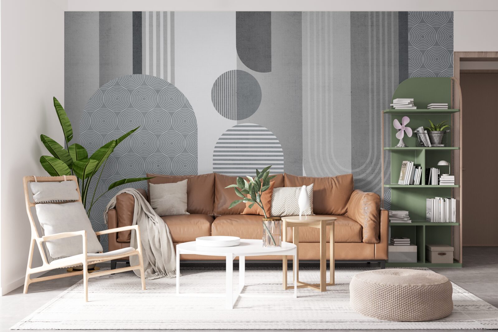 Фотошпалери заштриховані прямокутники з дугоподібною формою