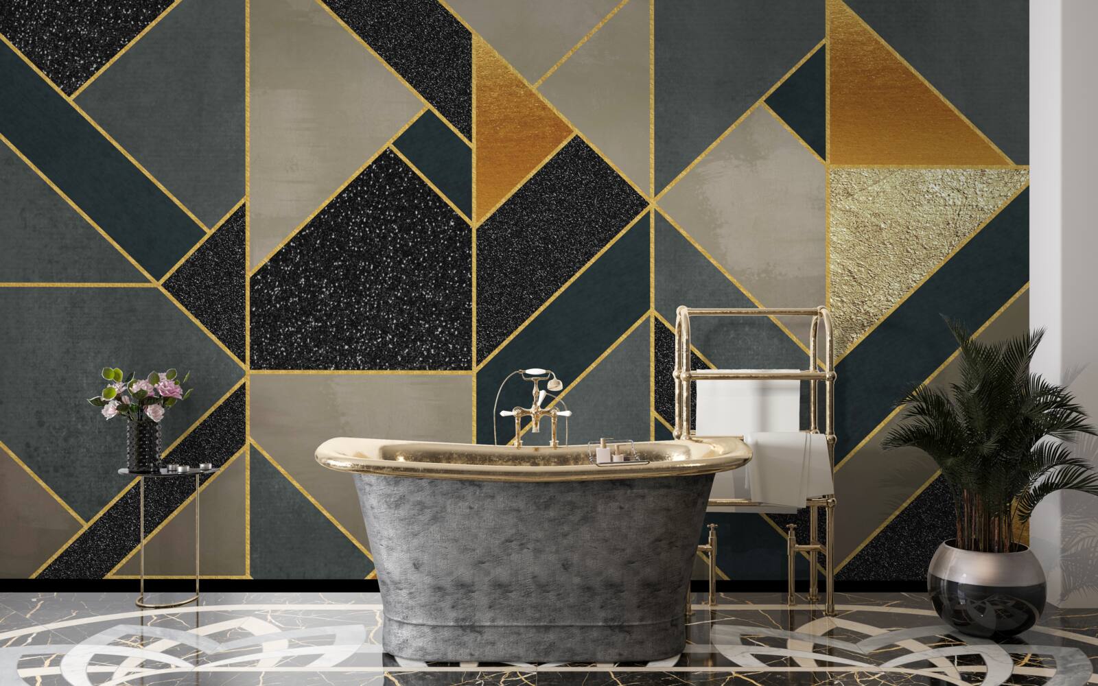 Фотошпалери мозаїка темного кольору