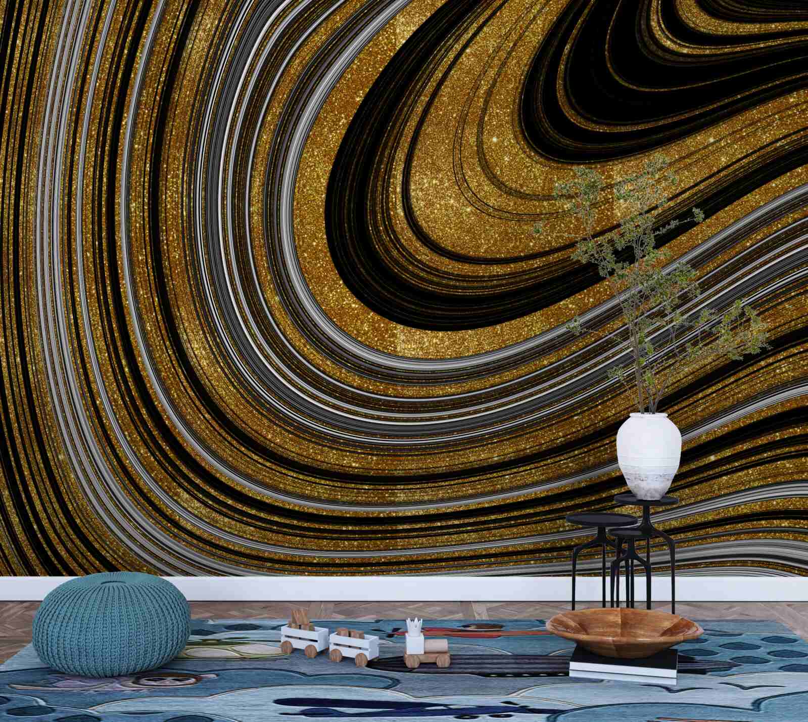 Фотошпалери золоті хвилі танення