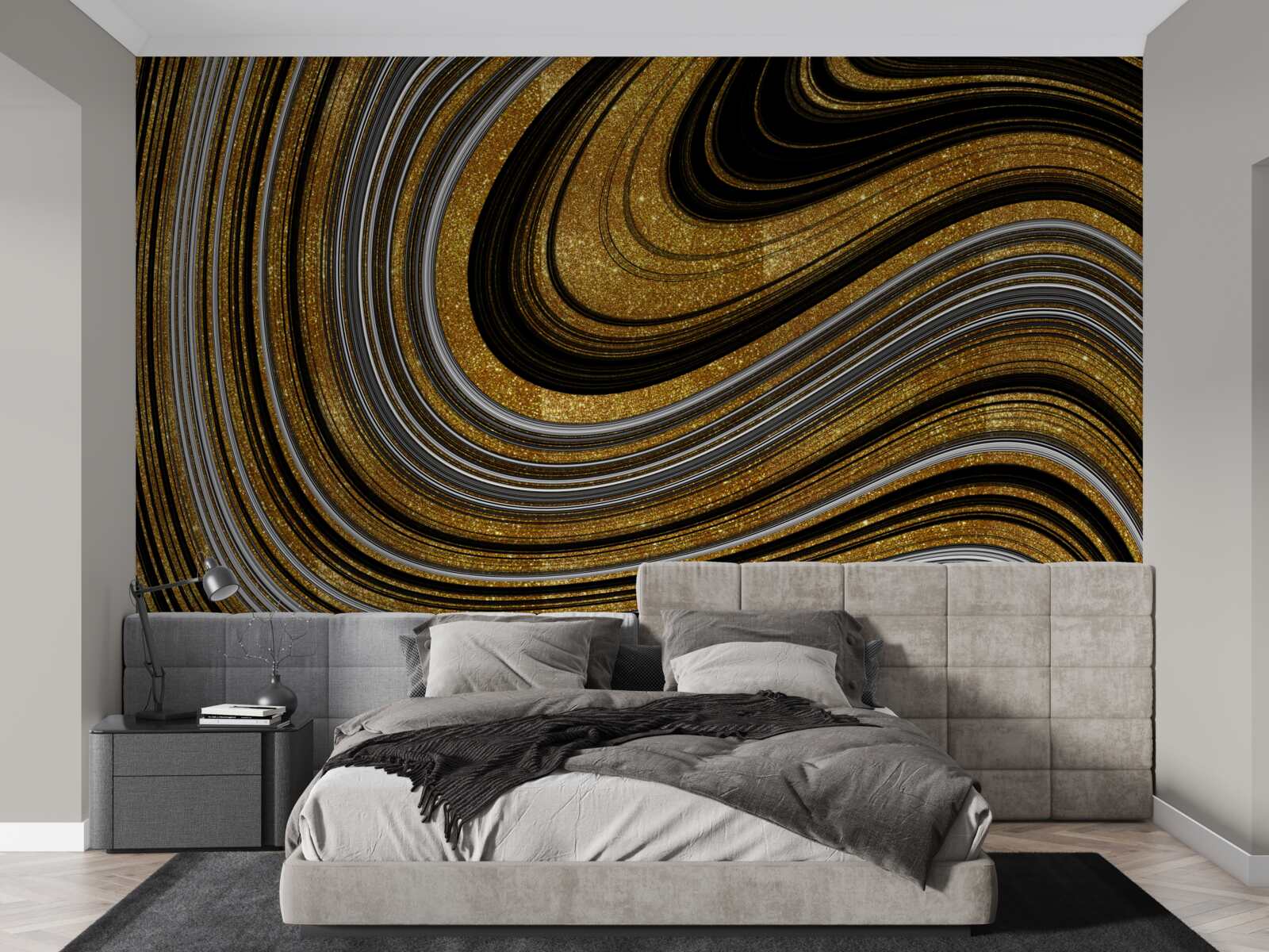 Фотошпалери золоті хвилі танення