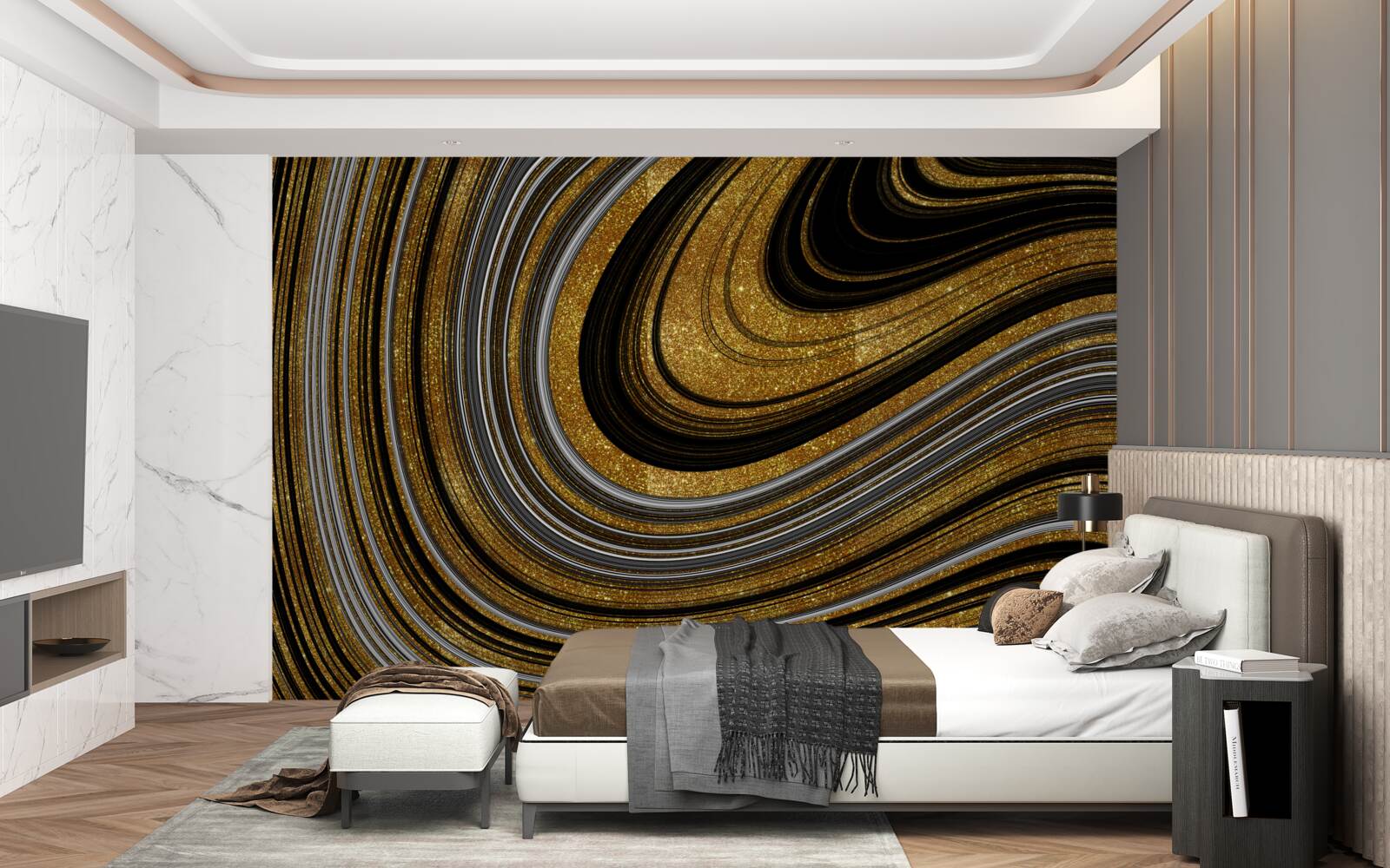 Фотошпалери золоті хвилі танення