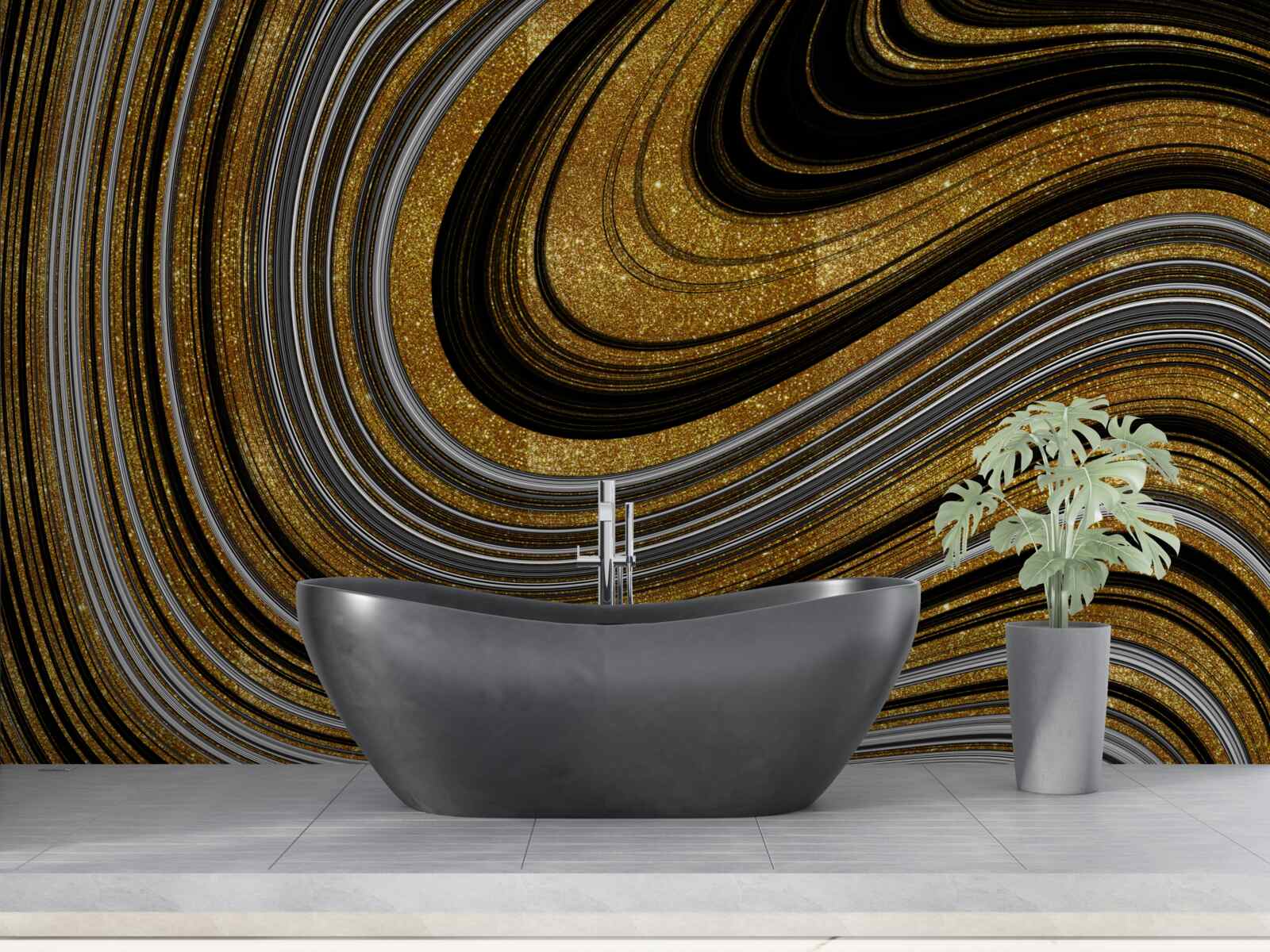 Фотошпалери золоті хвилі танення