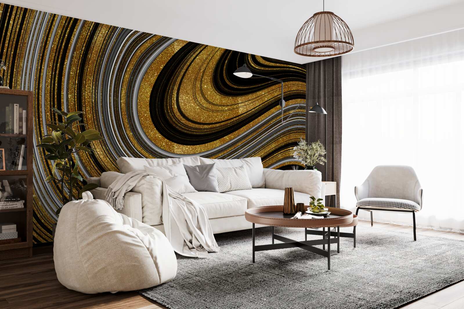 Фотошпалери золоті хвилі танення