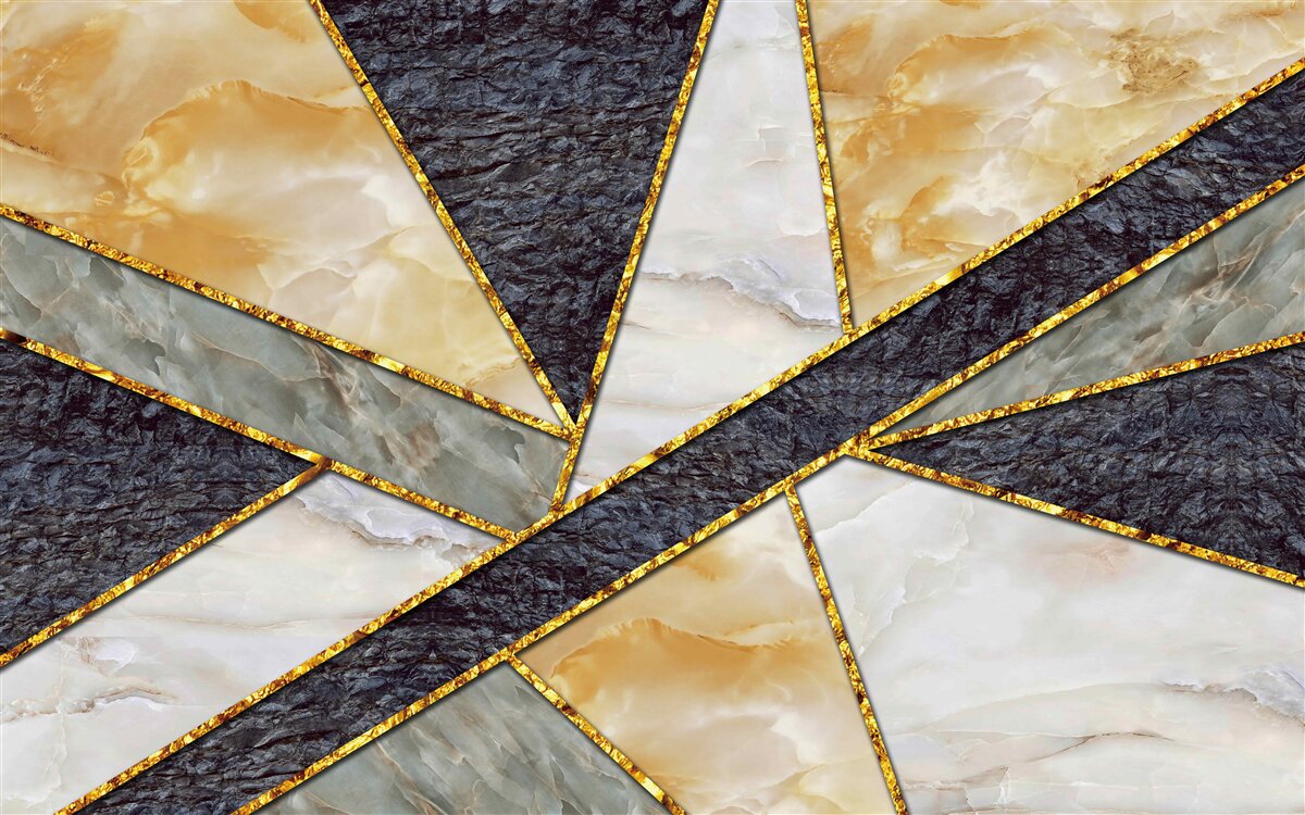 Фотошпалери кольоровий мармур у золотій пропорції