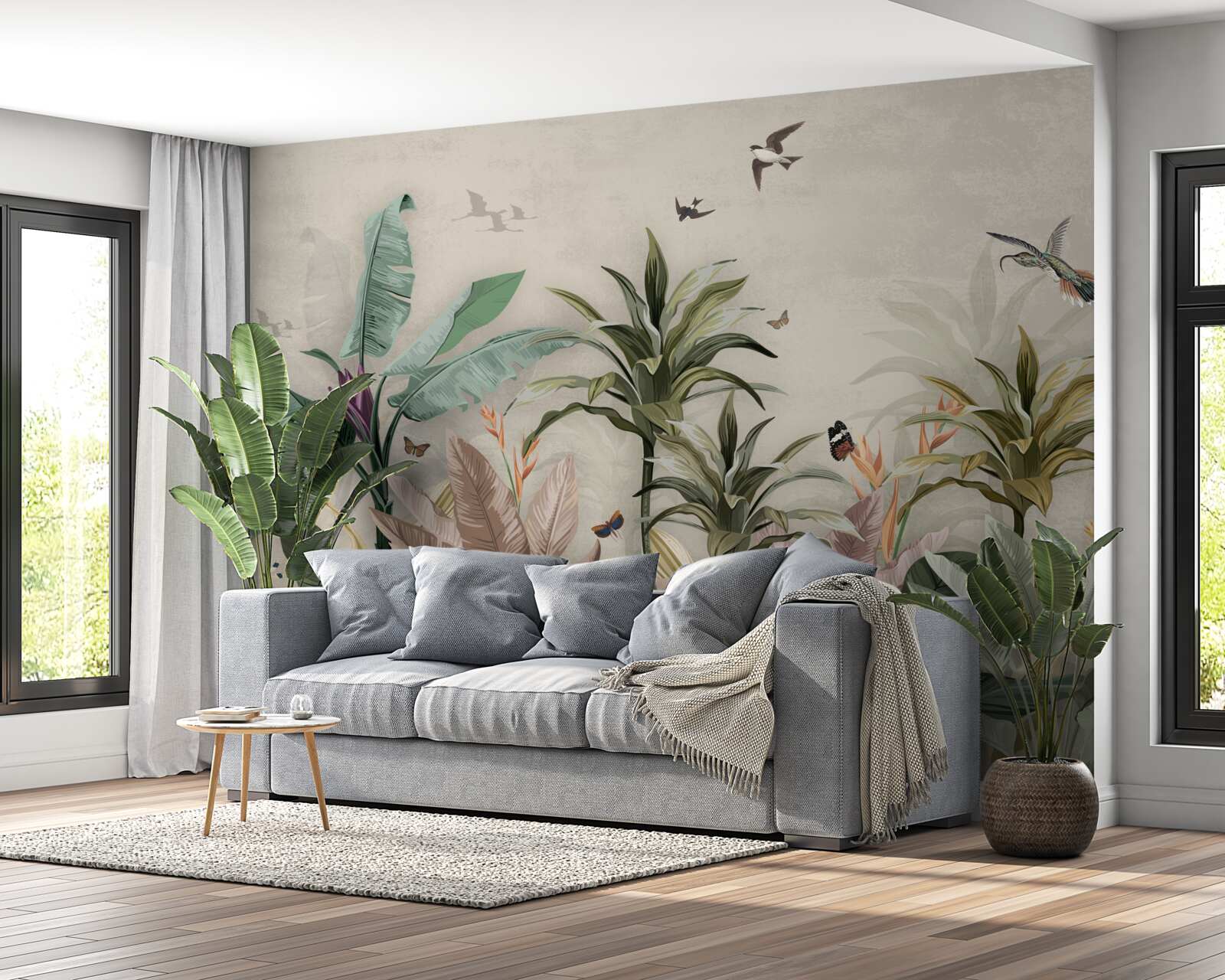 Фотошпалери тропіки - це місце, де птахи знаходять задоволення