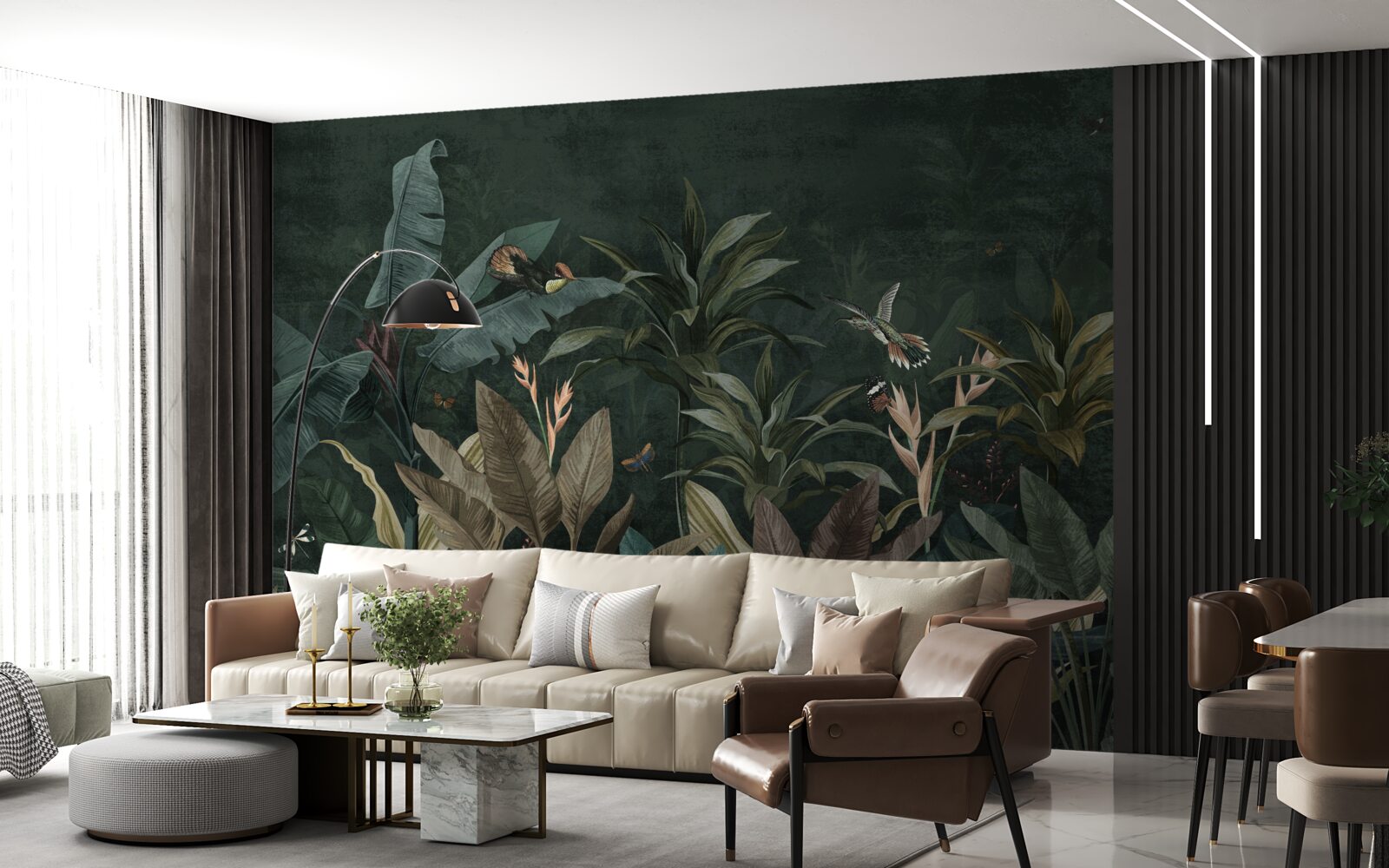 Фотошпалери тропічні джунглі вночі