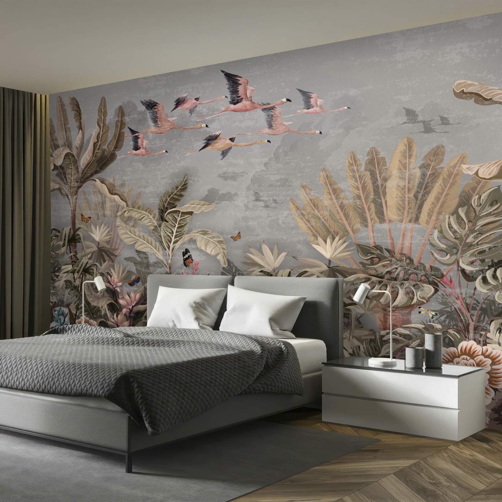 Фотошпалери журавлі літають у тропіках