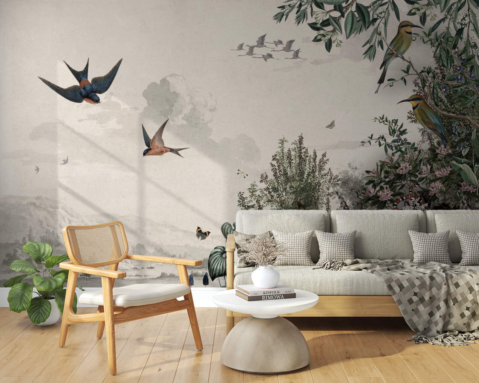 Фотошпалери Коли йде дощ, птахи шукають укриття