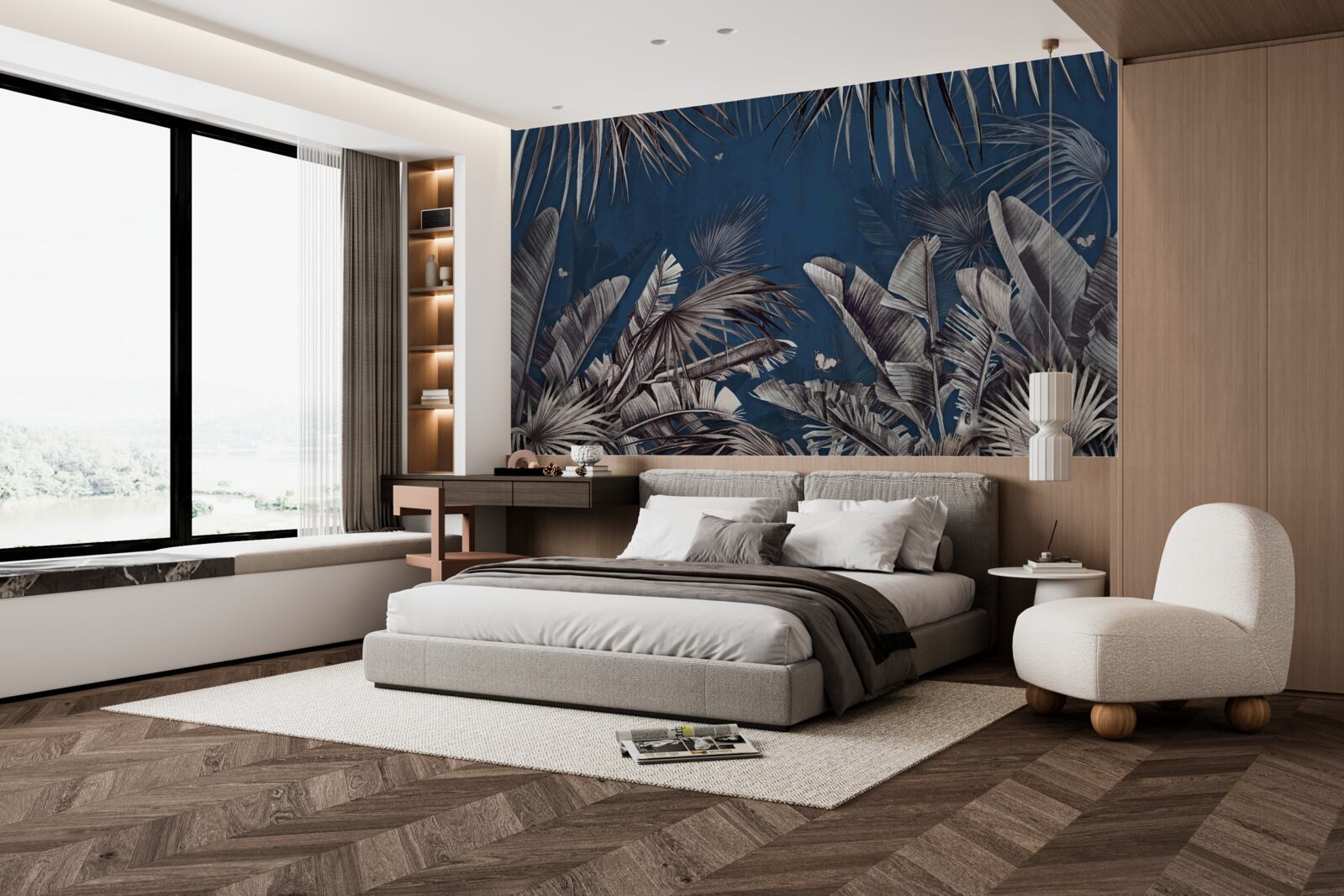 Фотошпалери ніч опускається на папороть