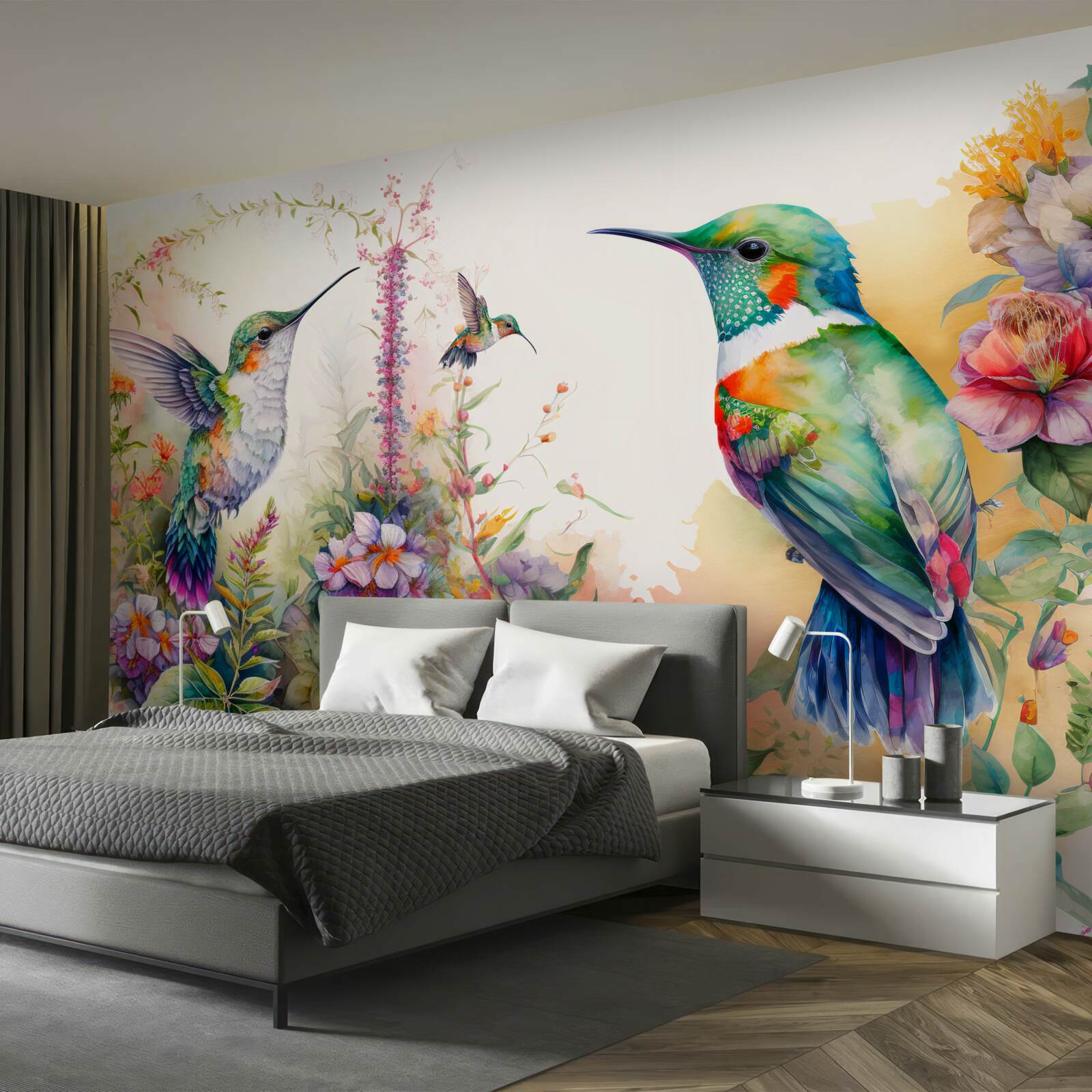 Фотошпалери колібрі спілкуються за допомогою кольорів