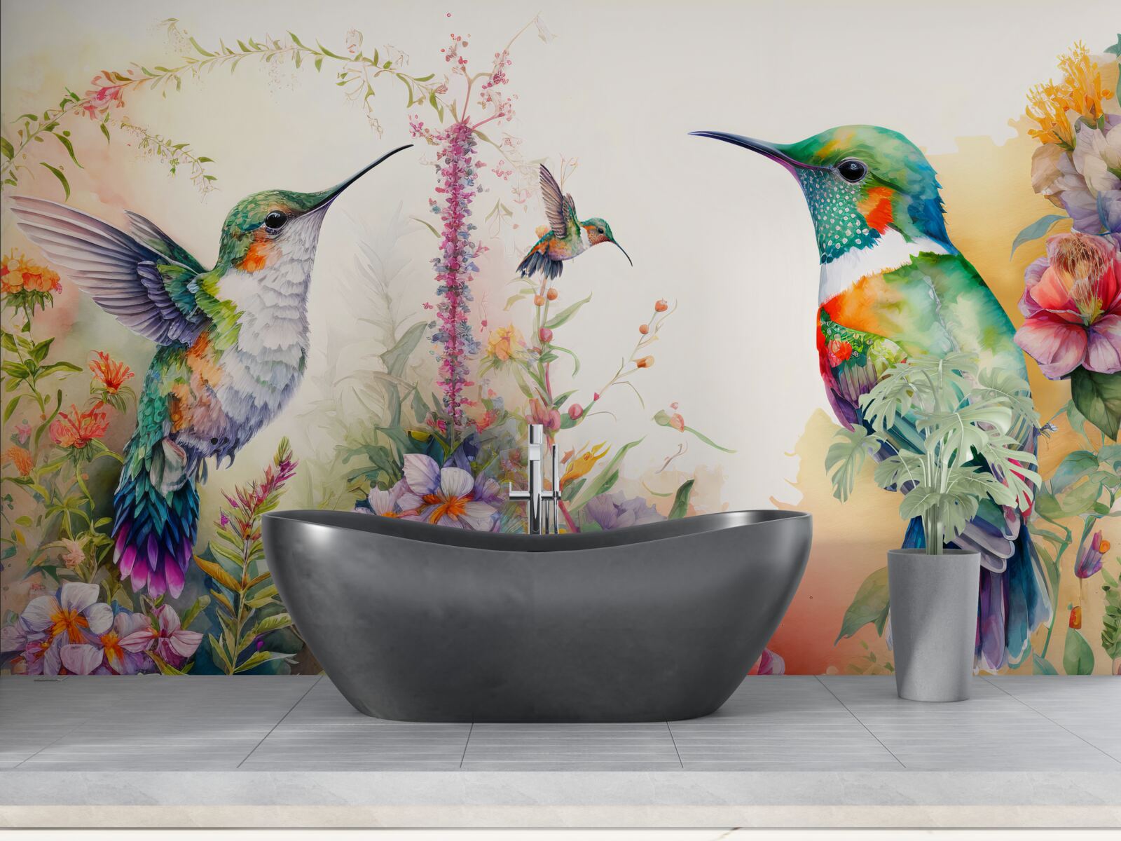 Фотошпалери колібрі спілкуються за допомогою кольорів