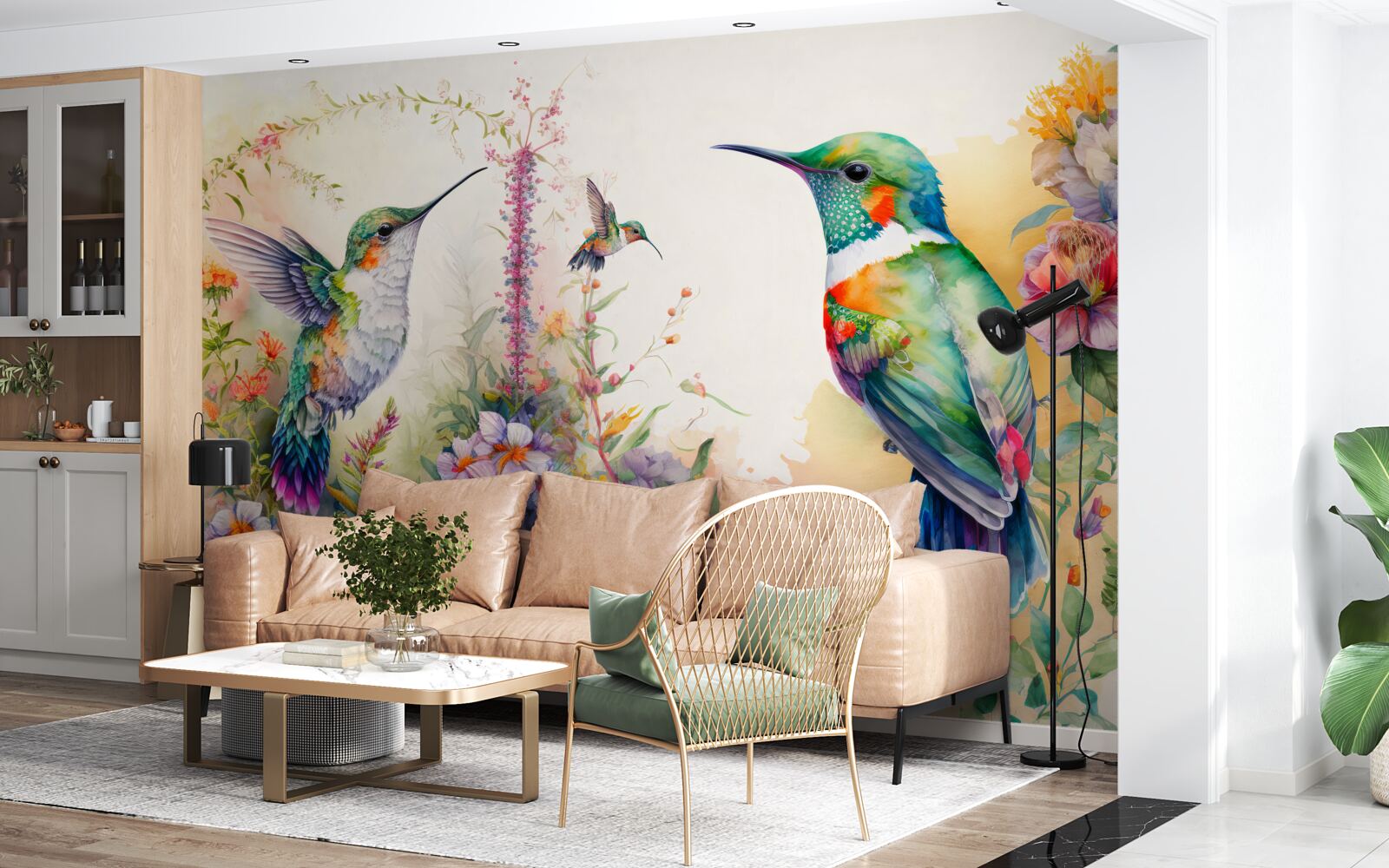 Фотошпалери колібрі спілкуються за допомогою кольорів