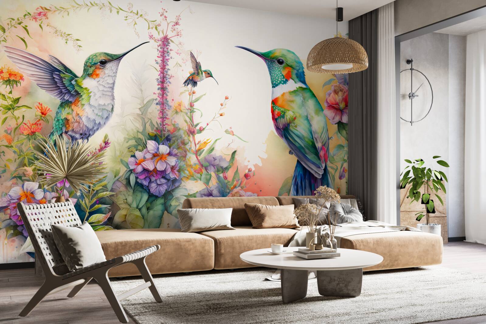 Фотошпалери колібрі спілкуються за допомогою кольорів