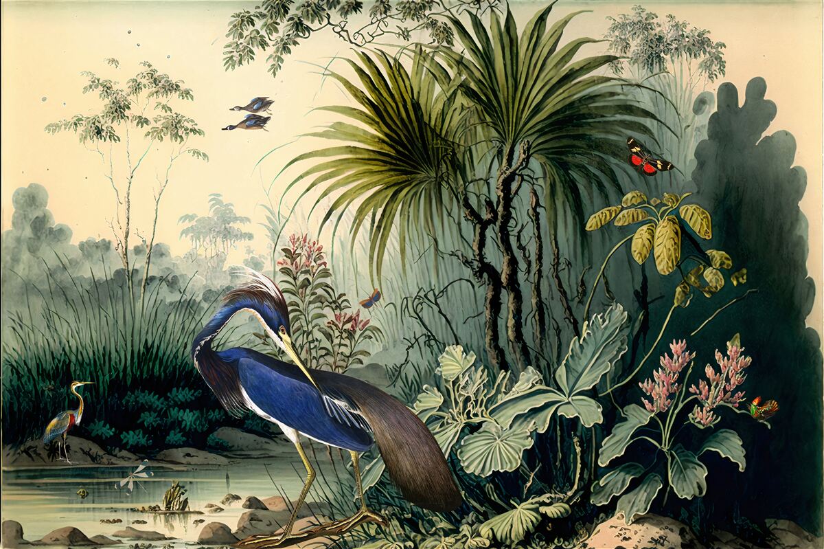 Фотошпалери тиша біля зеленого ставка