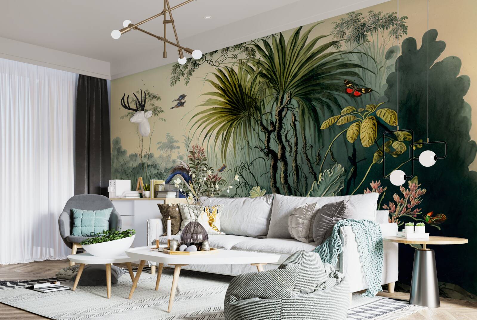 Фотошпалери тиша біля зеленого ставка