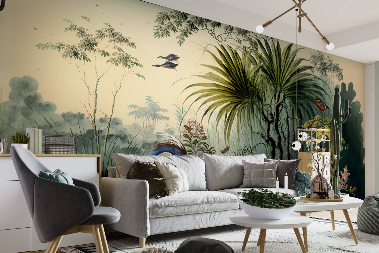 Фотошпалери тиша біля зеленого ставка