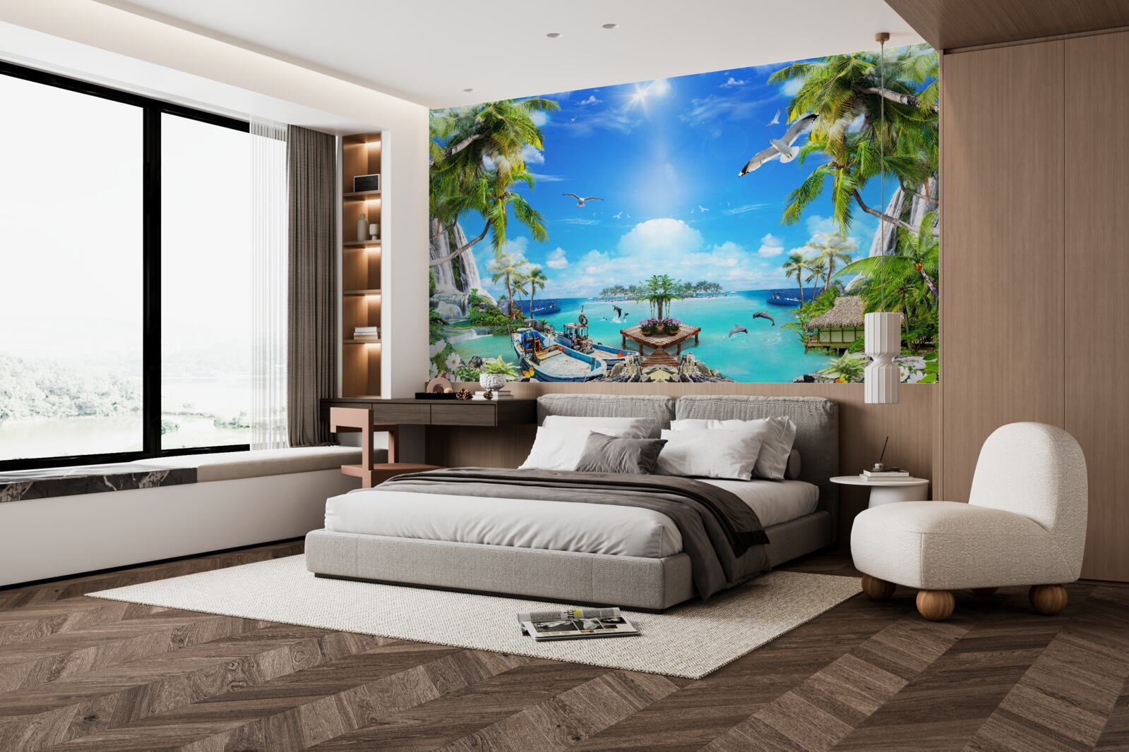 Фотошпалери кораблі на берегах тропіків