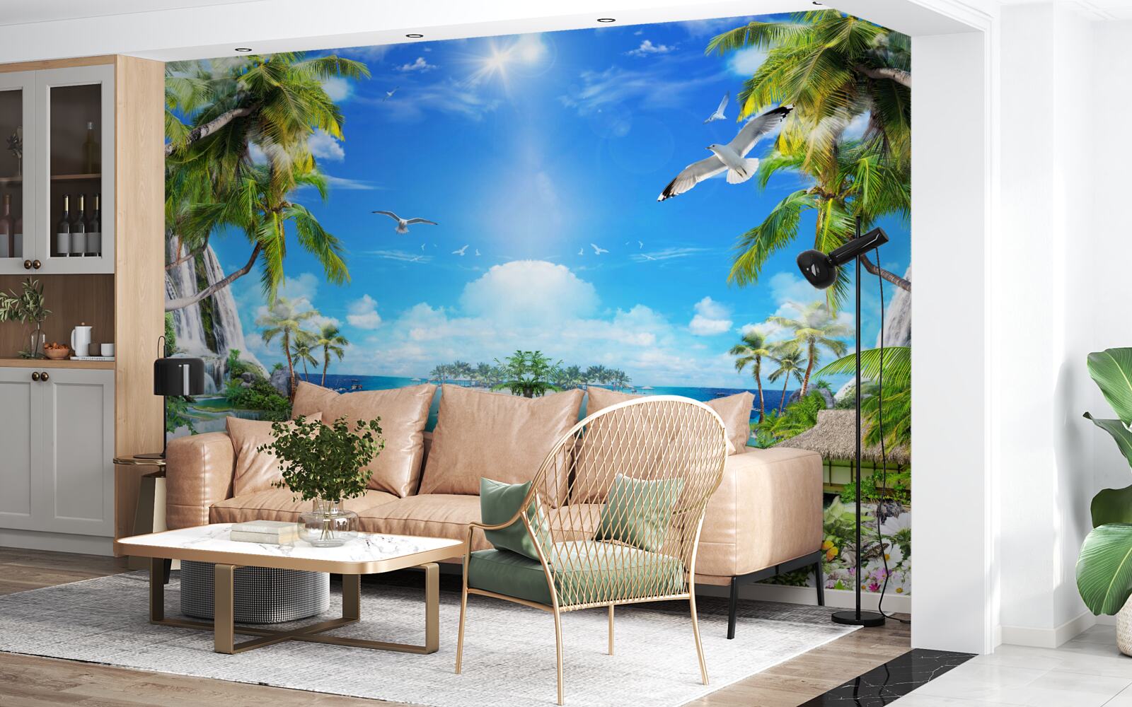 Фотошпалери кораблі на берегах тропіків