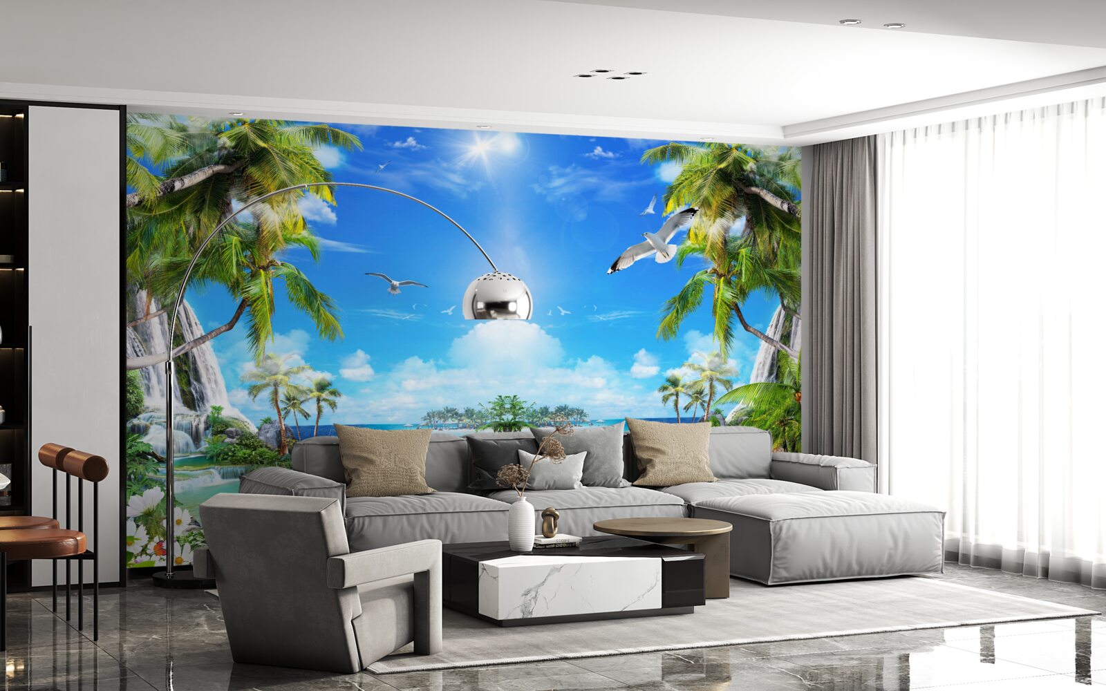 Фотошпалери кораблі на берегах тропіків