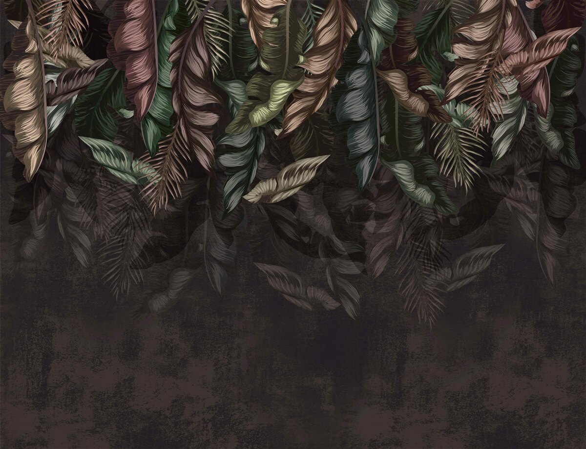 Фотошпалери темна тропічна рослинність