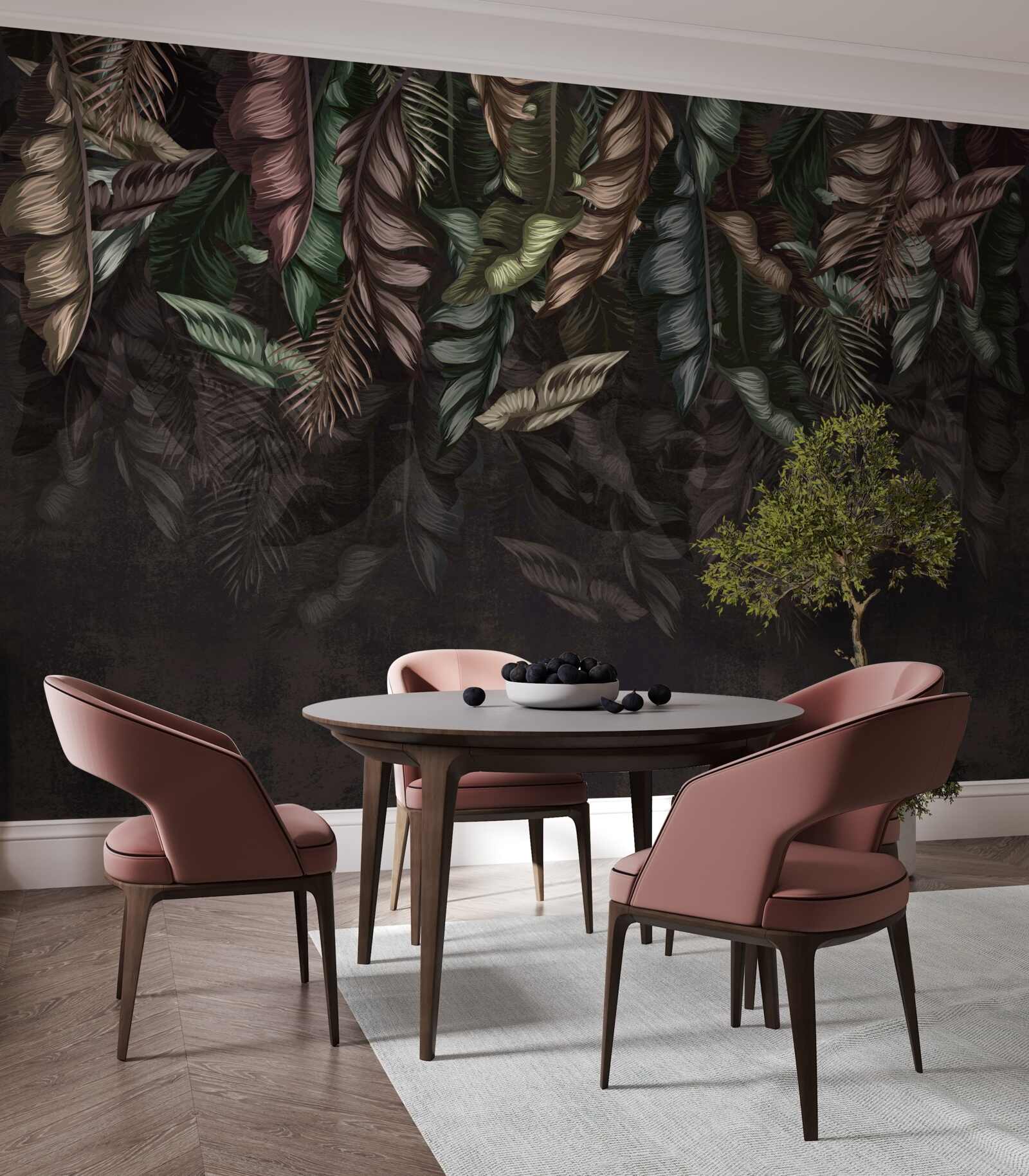 Фотошпалери темна тропічна рослинність