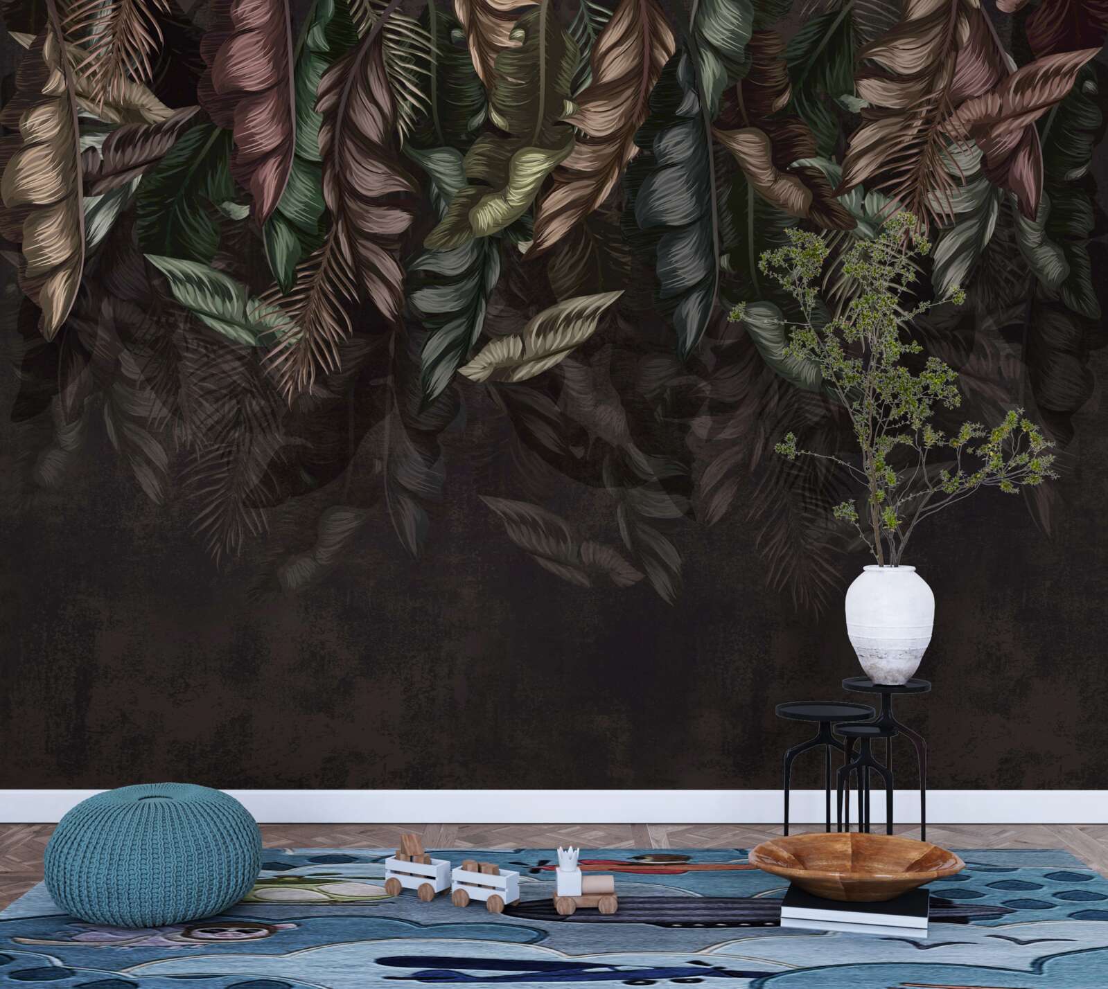 Фотошпалери темна тропічна рослинність