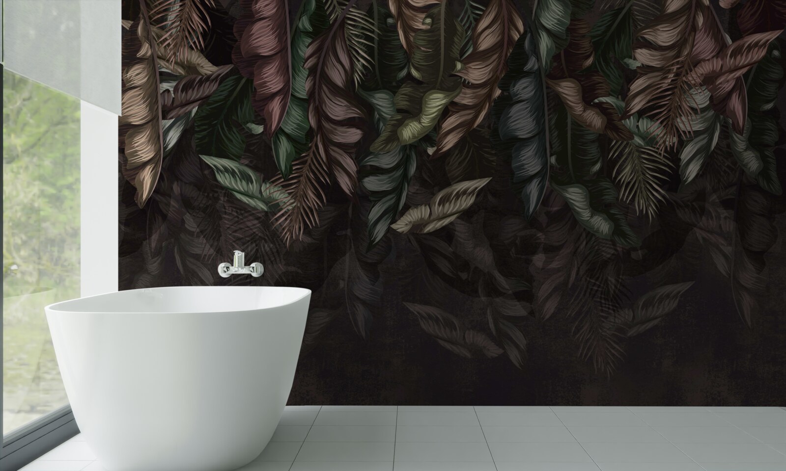 Фотошпалери темна тропічна рослинність