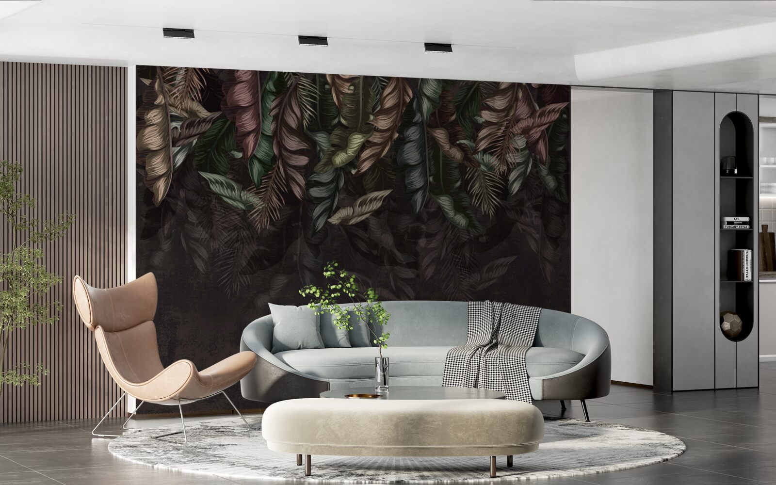 Фотошпалери темна тропічна рослинність