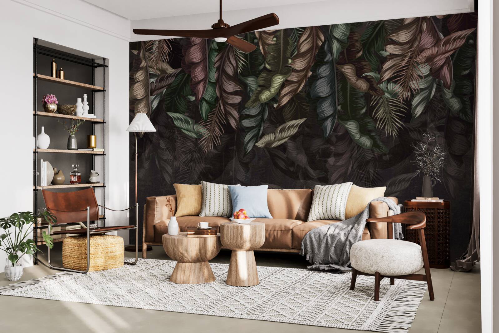Фотошпалери темна тропічна рослинність