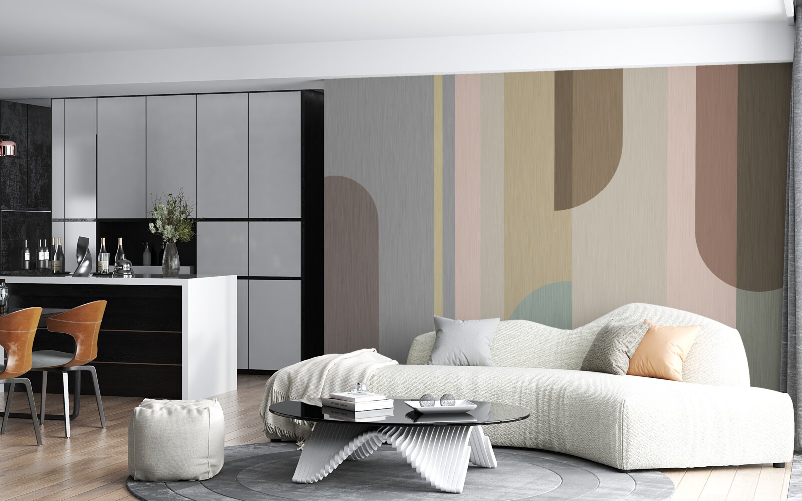 Фотошпалери Арки вертикальної орієнтації, пофарбовані в пастельні тони